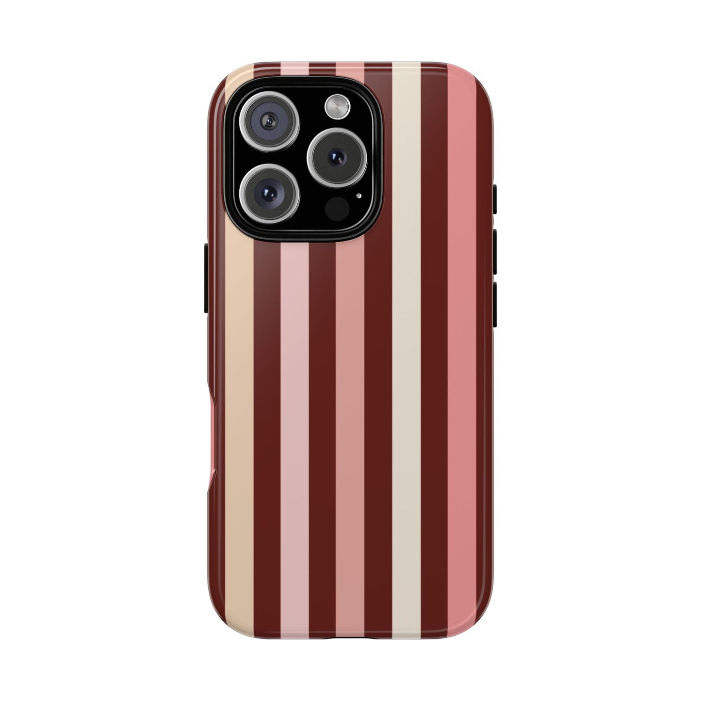 Burgundy Striped Tough Phone Case