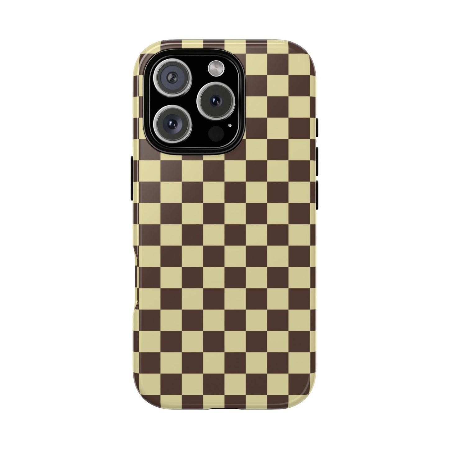 Brown & Yellow Checkered Phone Case
