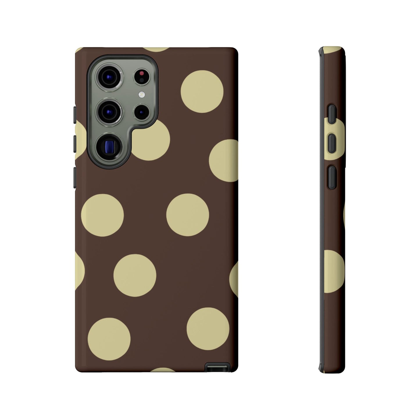 Brown & Butter Yellow Polka Dot Tough Phone Case