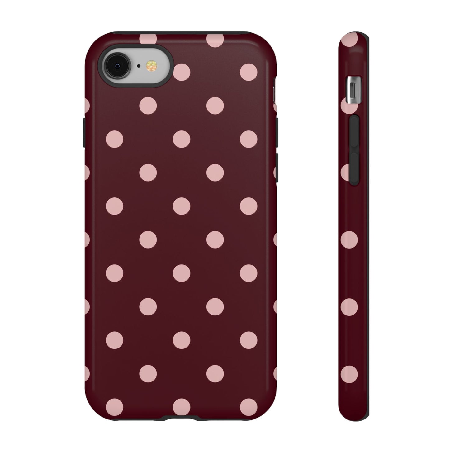 Burgundy & Blush Polka Dot Tough Phone Case