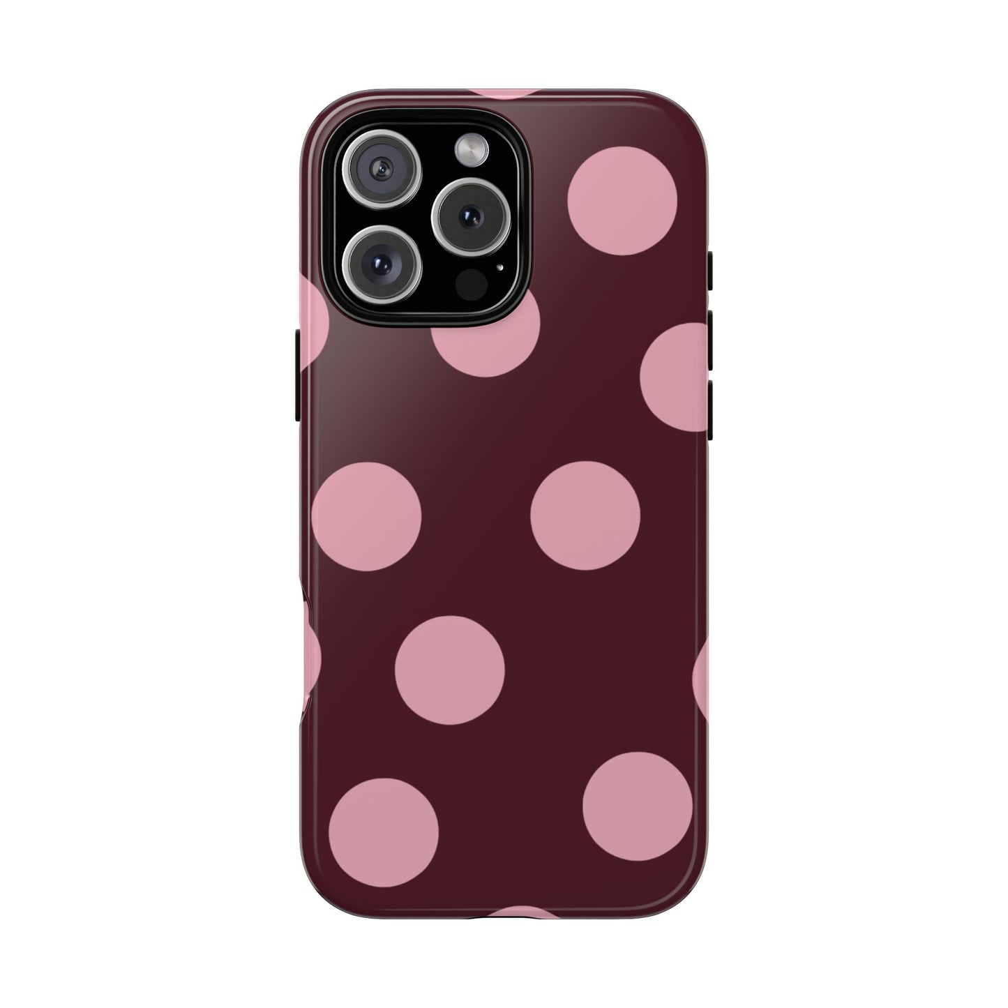 Burgundy & Pink Polka Dot Tough Phone Case