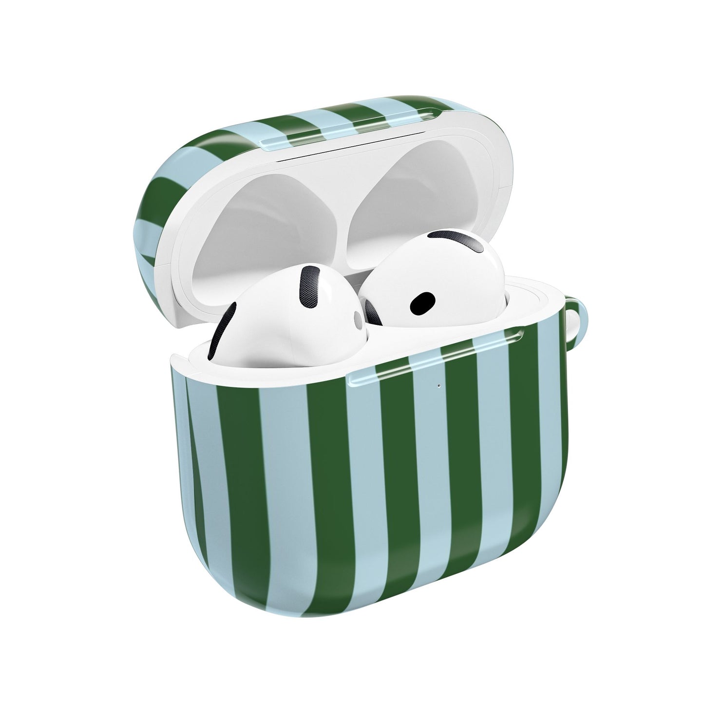 Striped Green AirPod Case – Retro Vertical Stripe Protective Cover