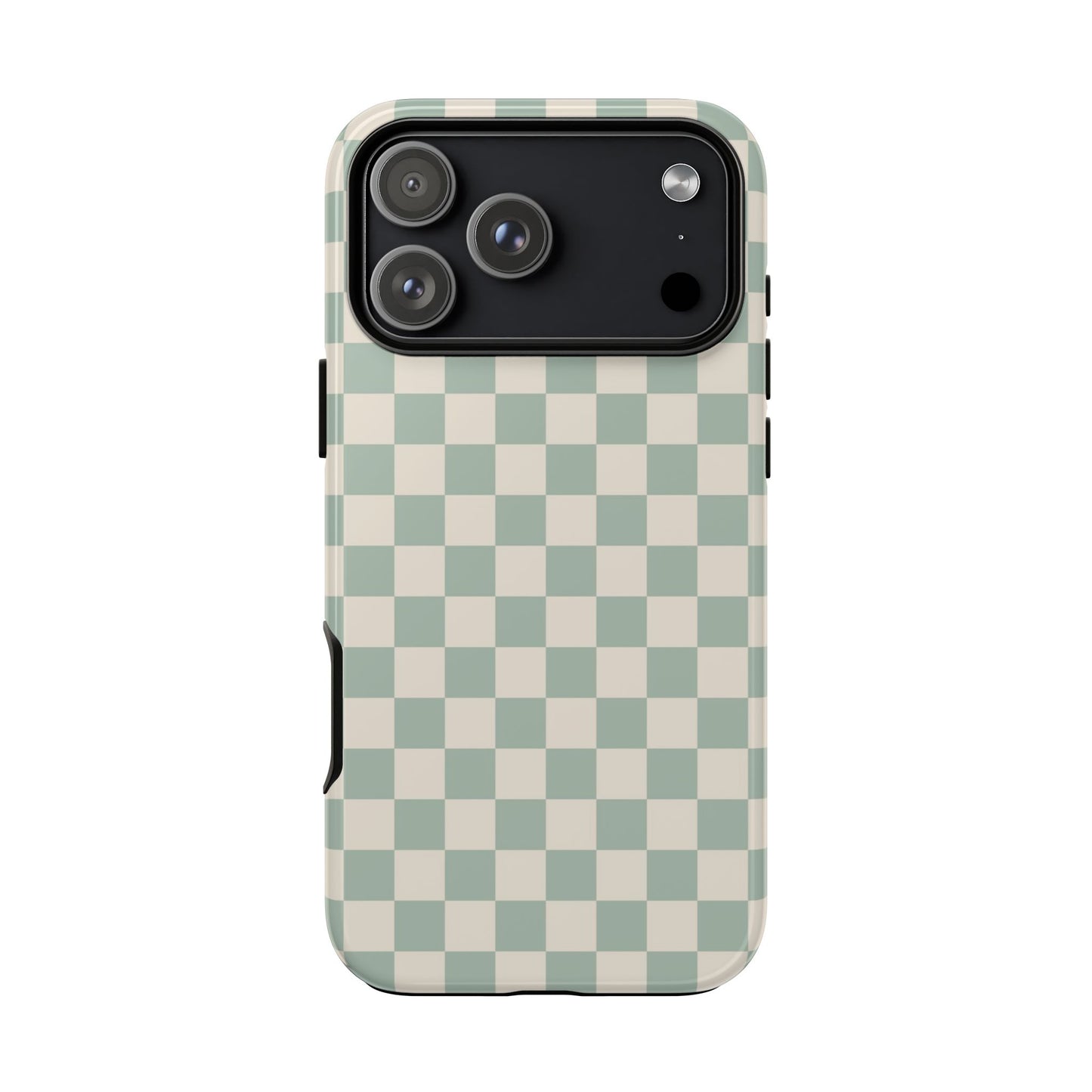 Sage Green & Beige Checkered Phone Case