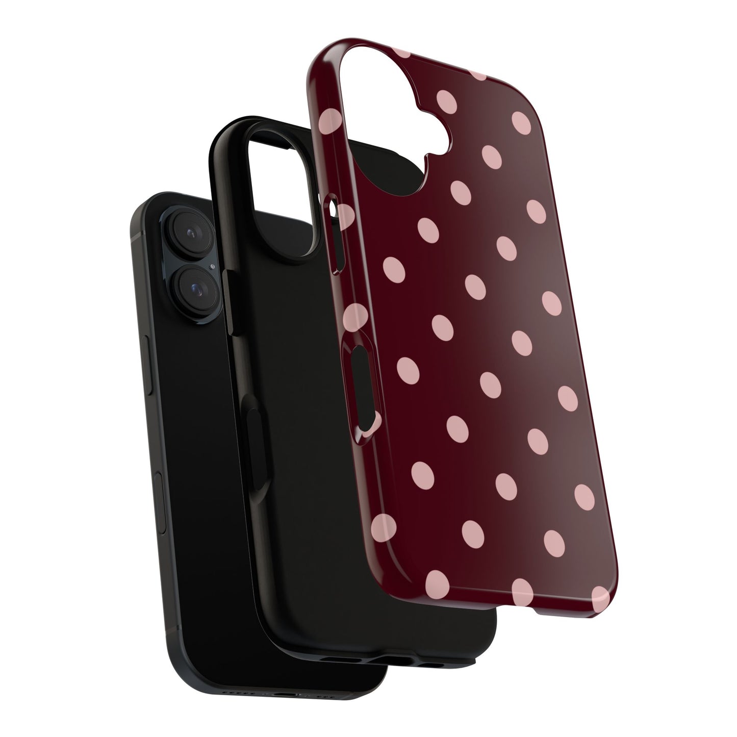 Burgundy & Blush Polka Dot Tough Phone Case
