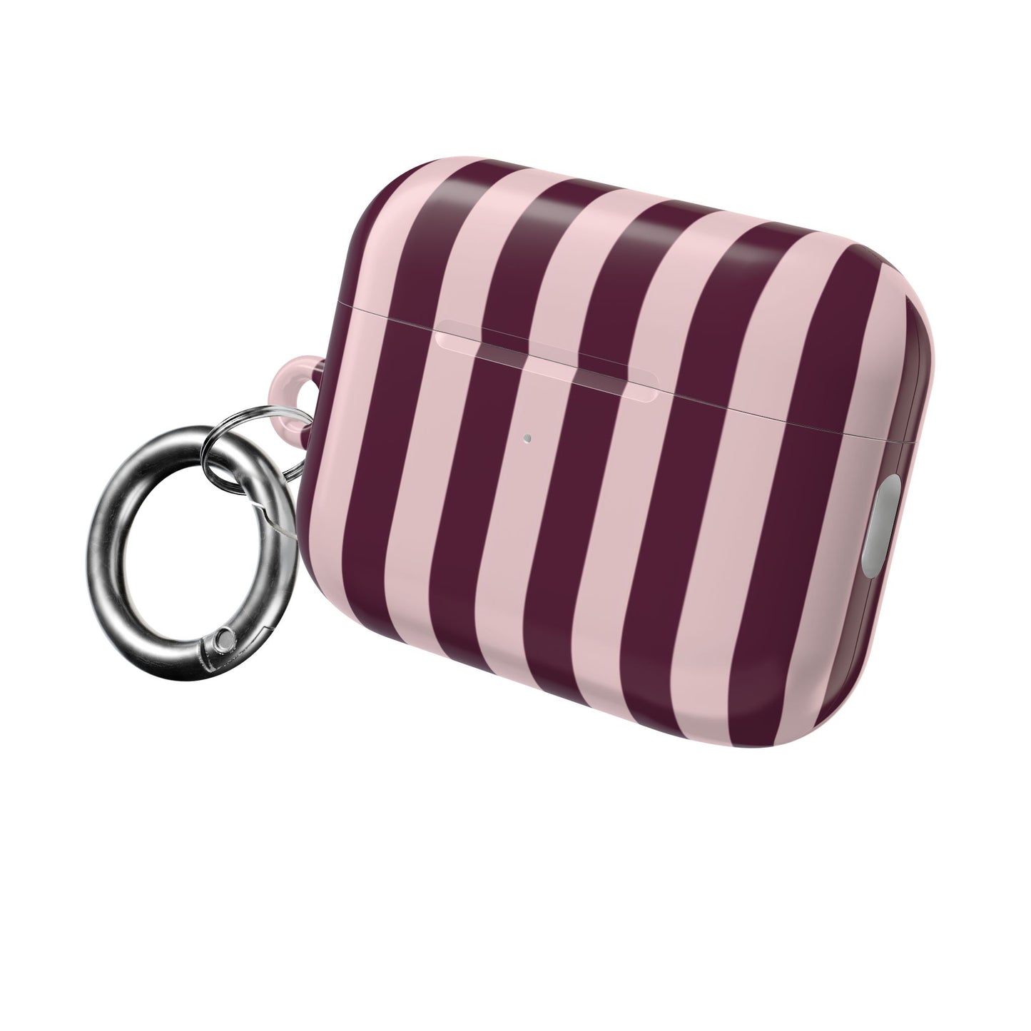 Striped Pink Burgundy AirPod Case – Pink & Maroon Vertical Stripe Protective Case