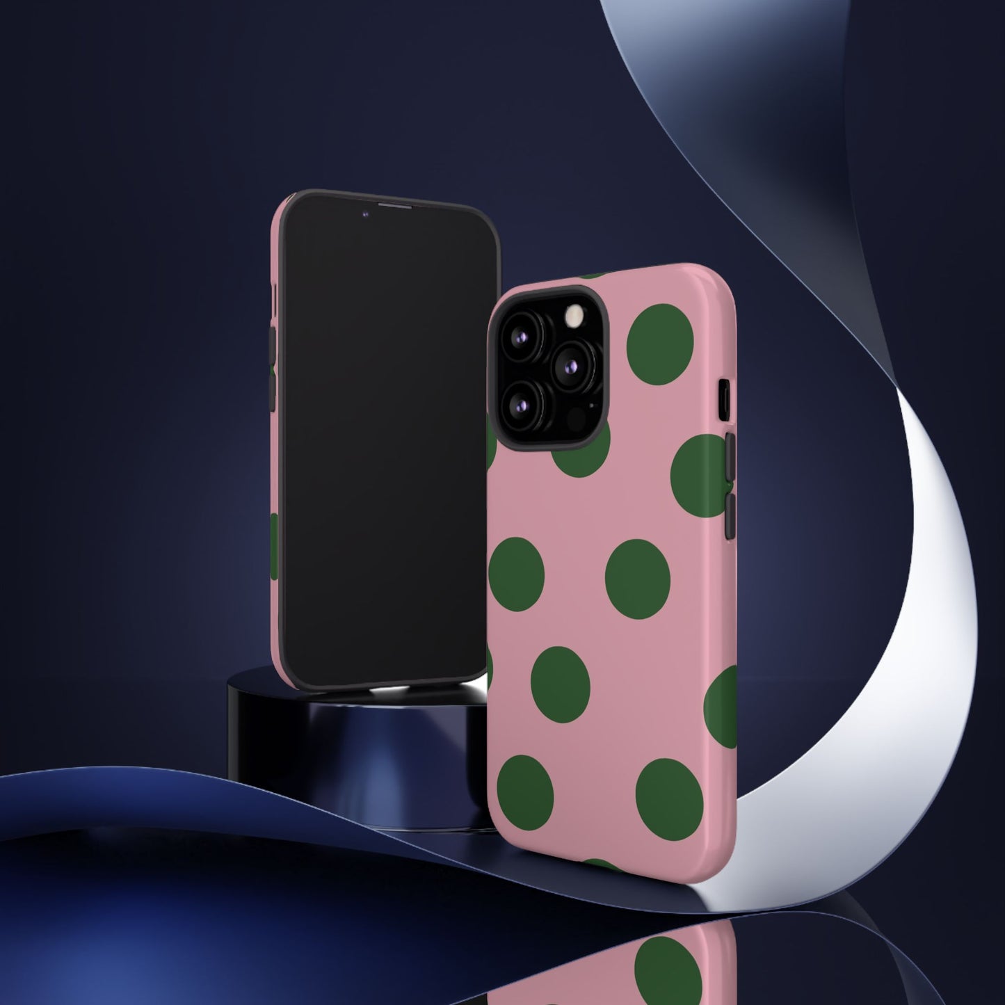 Pink & Green Polka Dot Tough Phone Case