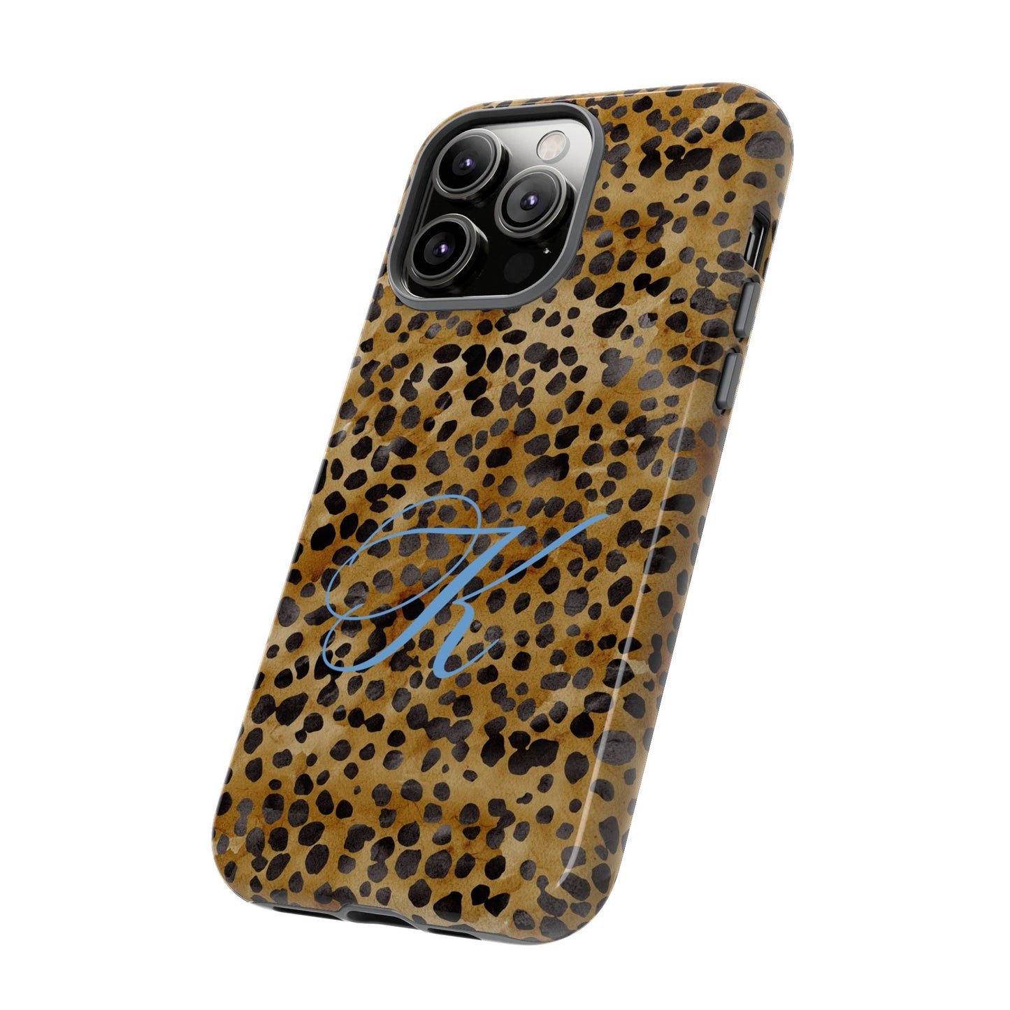 Personalized Initial Leopard Monogram Tough Case