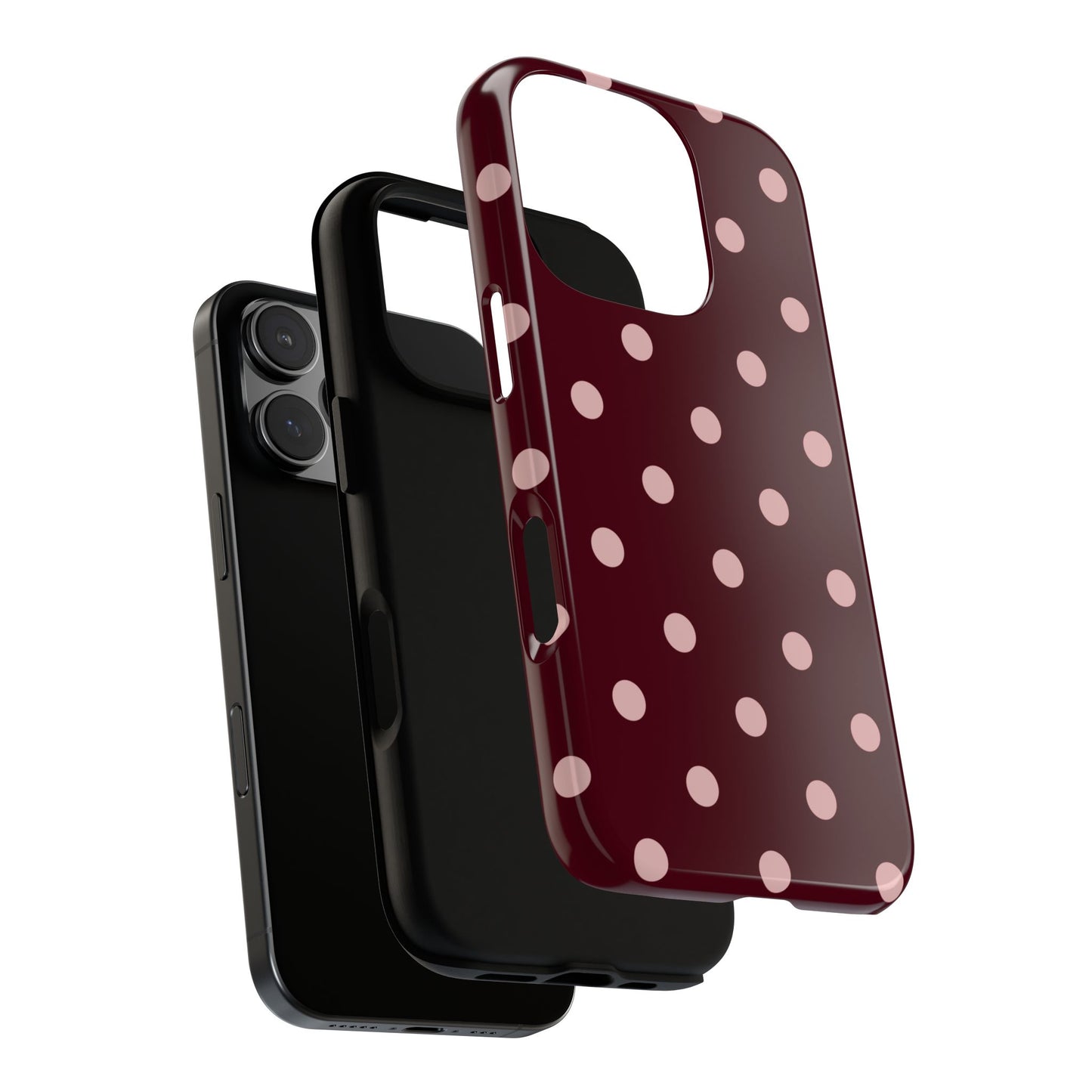 Burgundy & Blush Polka Dot Tough Phone Case