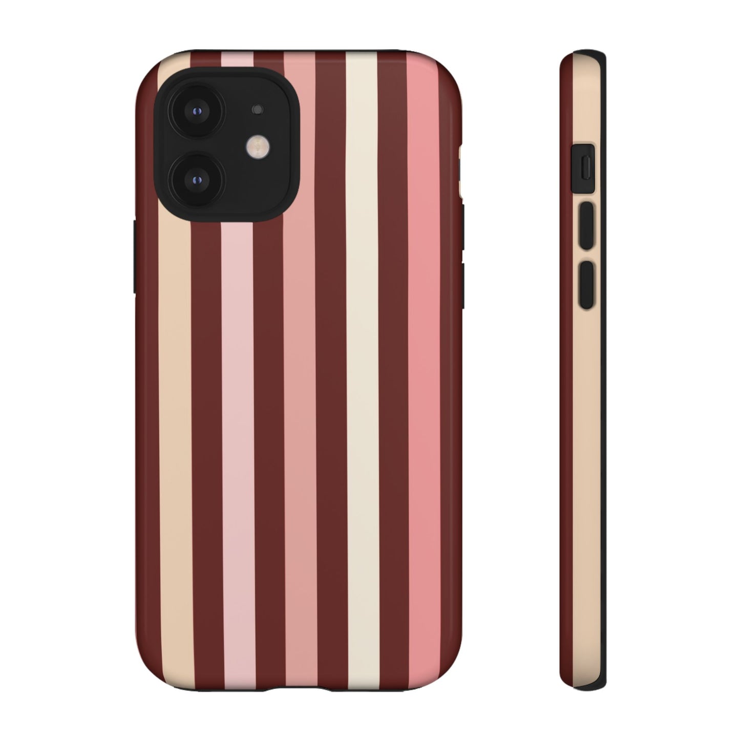 Burgundy Striped Tough Phone Case