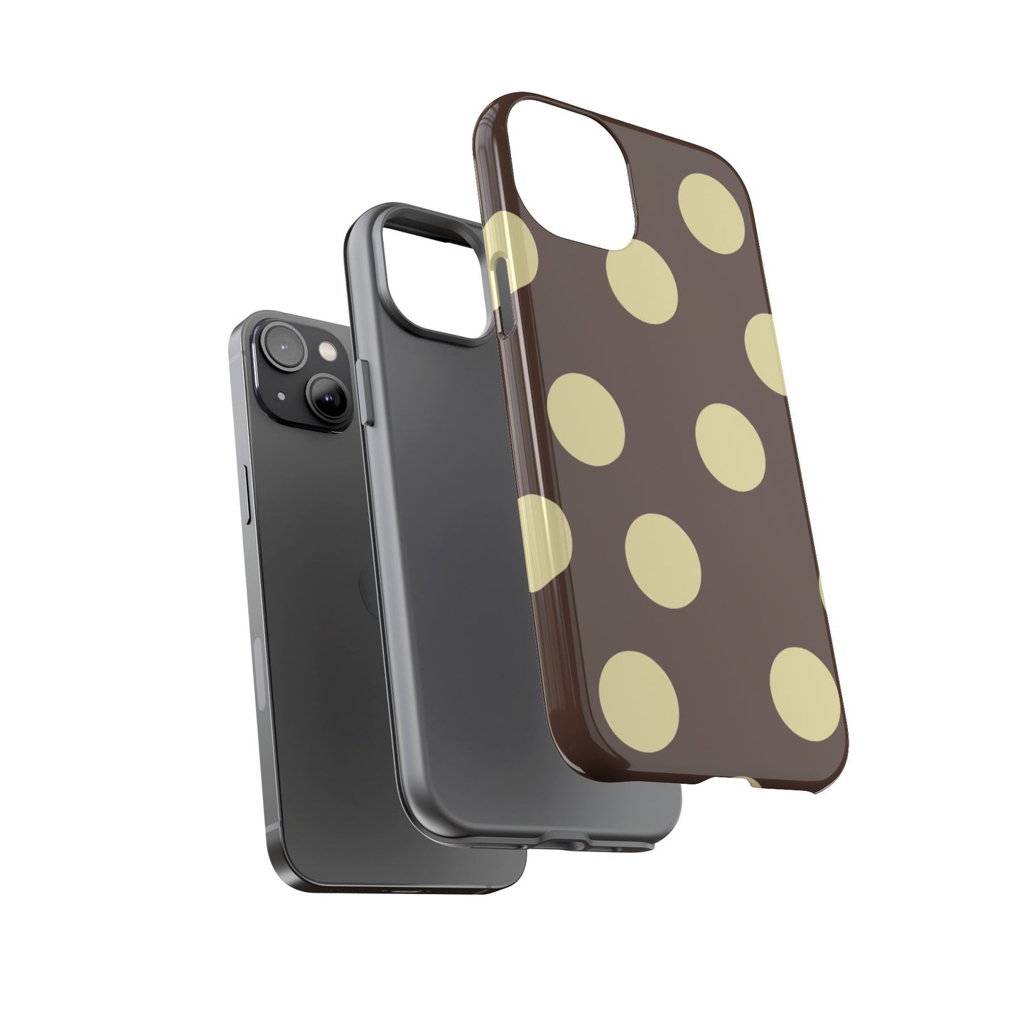 Brown & Butter Yellow Polka Dot Tough Phone Case