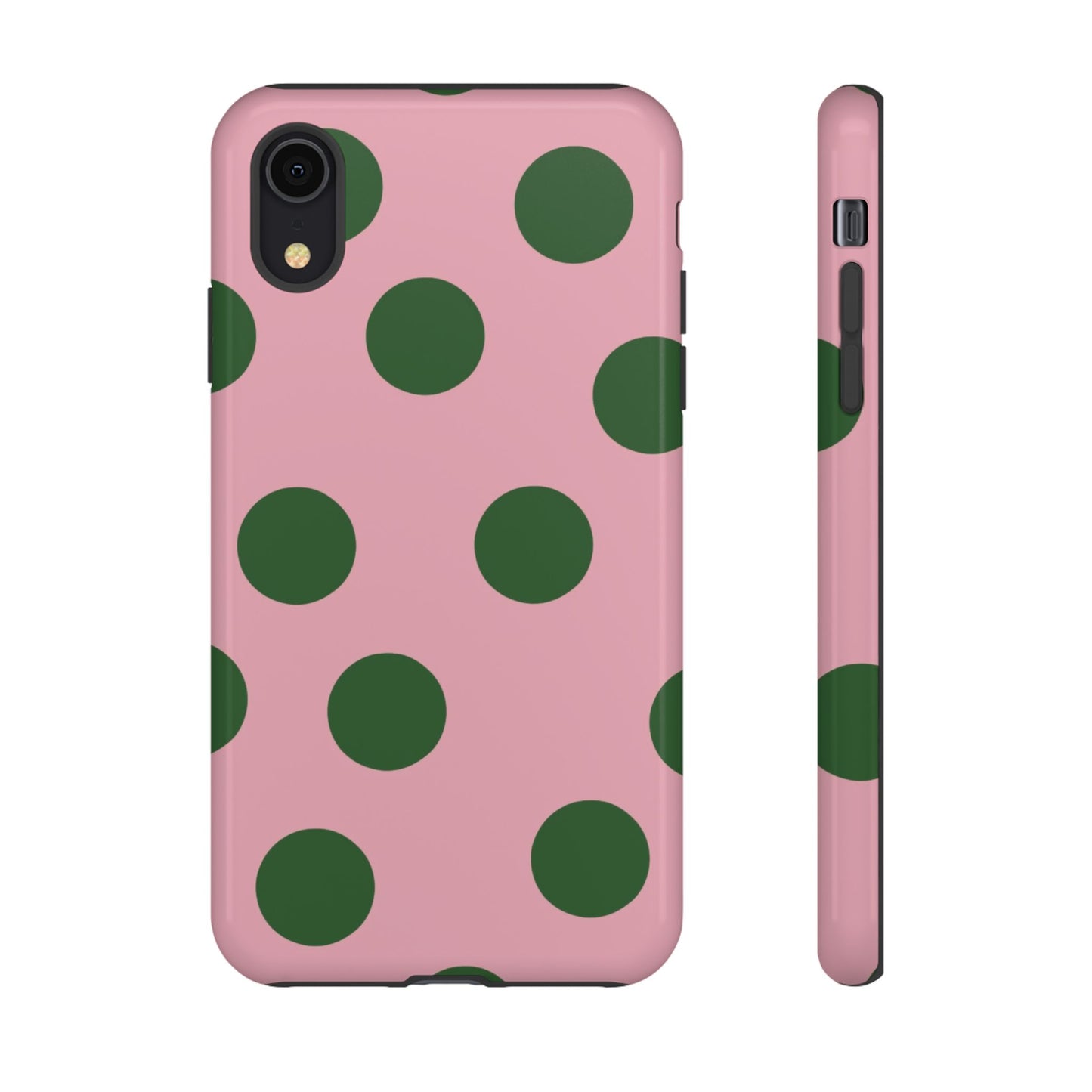 Pink & Green Polka Dot Tough Phone Case