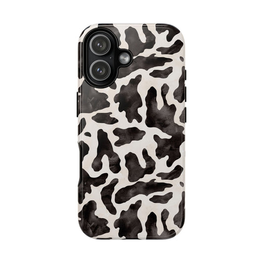 Black & White Cow Print Phone Case — Stylish Protective Tough Case