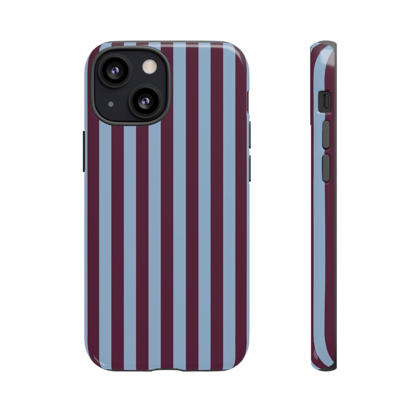 Blue & Burgundy Striped Tough Phone Case
