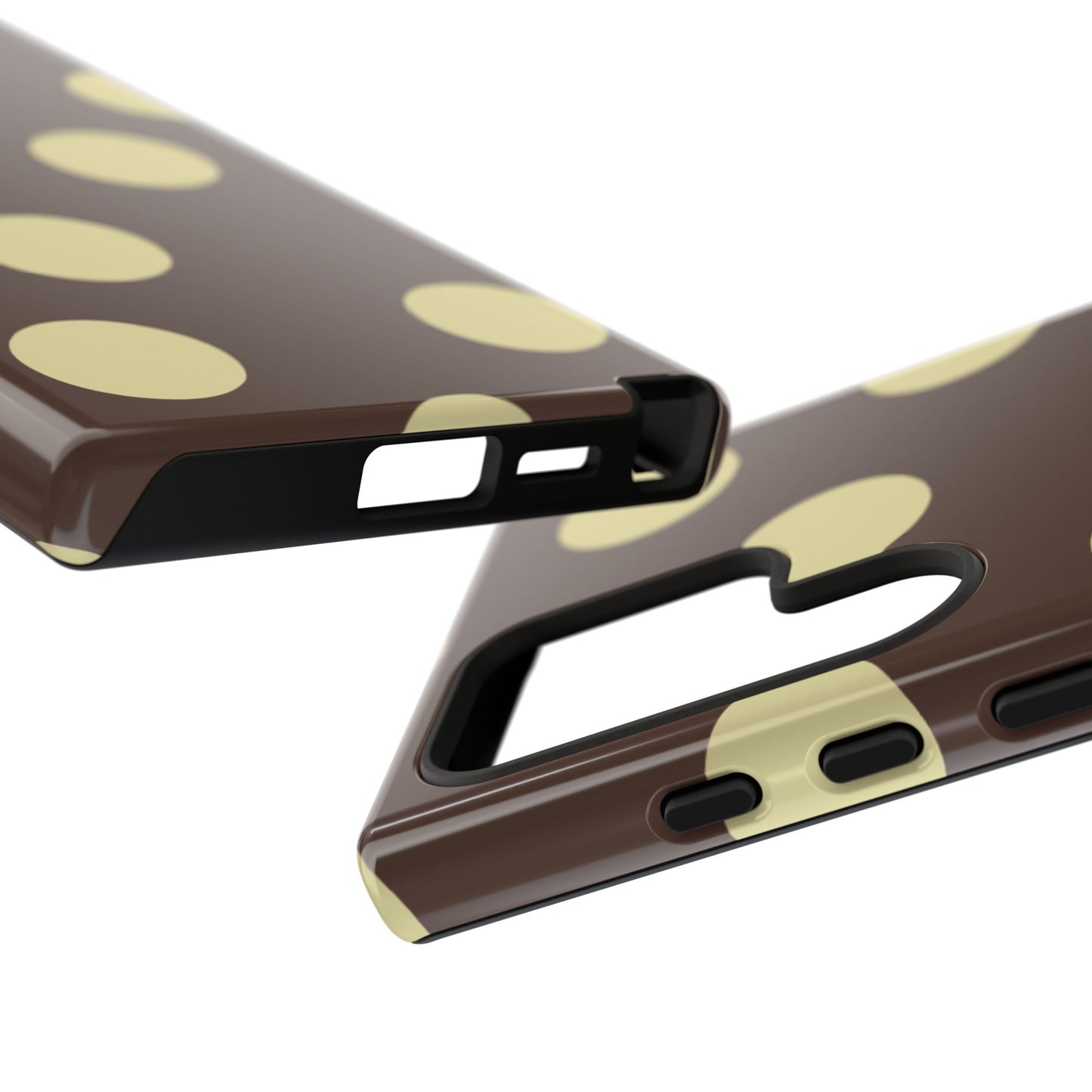 Brown & Butter Yellow Polka Dot Tough Phone Case