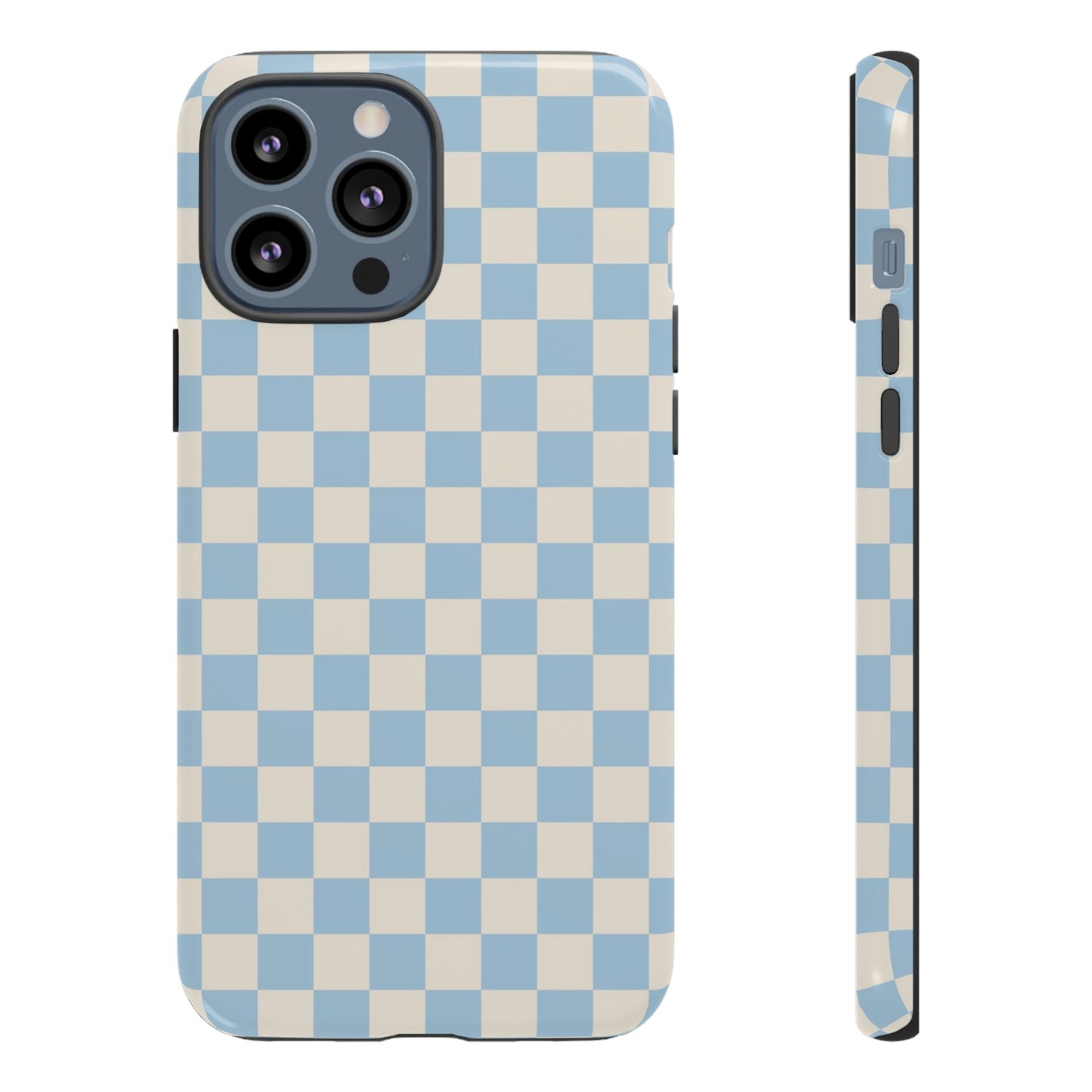 Blue & Beige Checkered Phone Case
