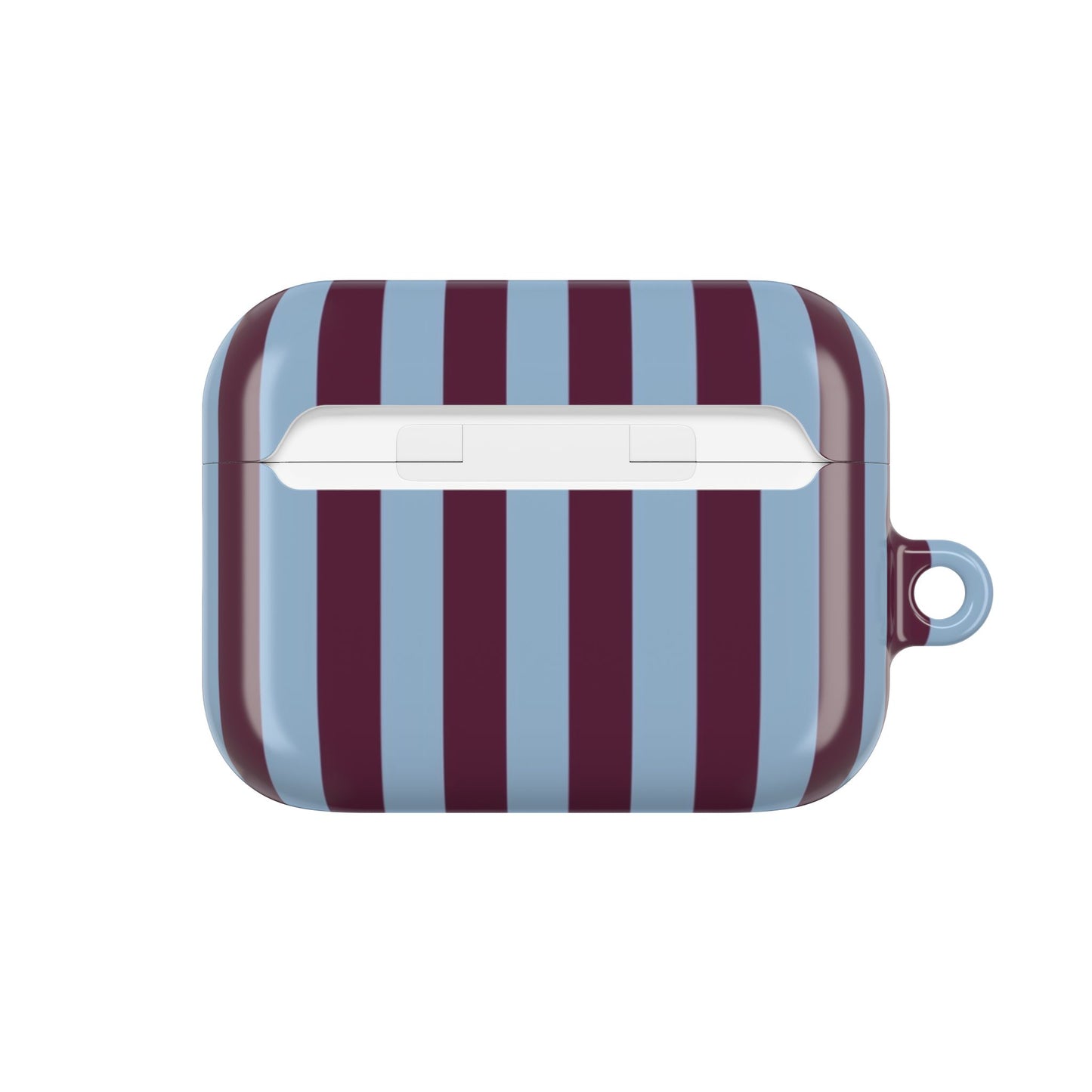 Striped AirPod Case — Blue & Burgundy Protective Cover