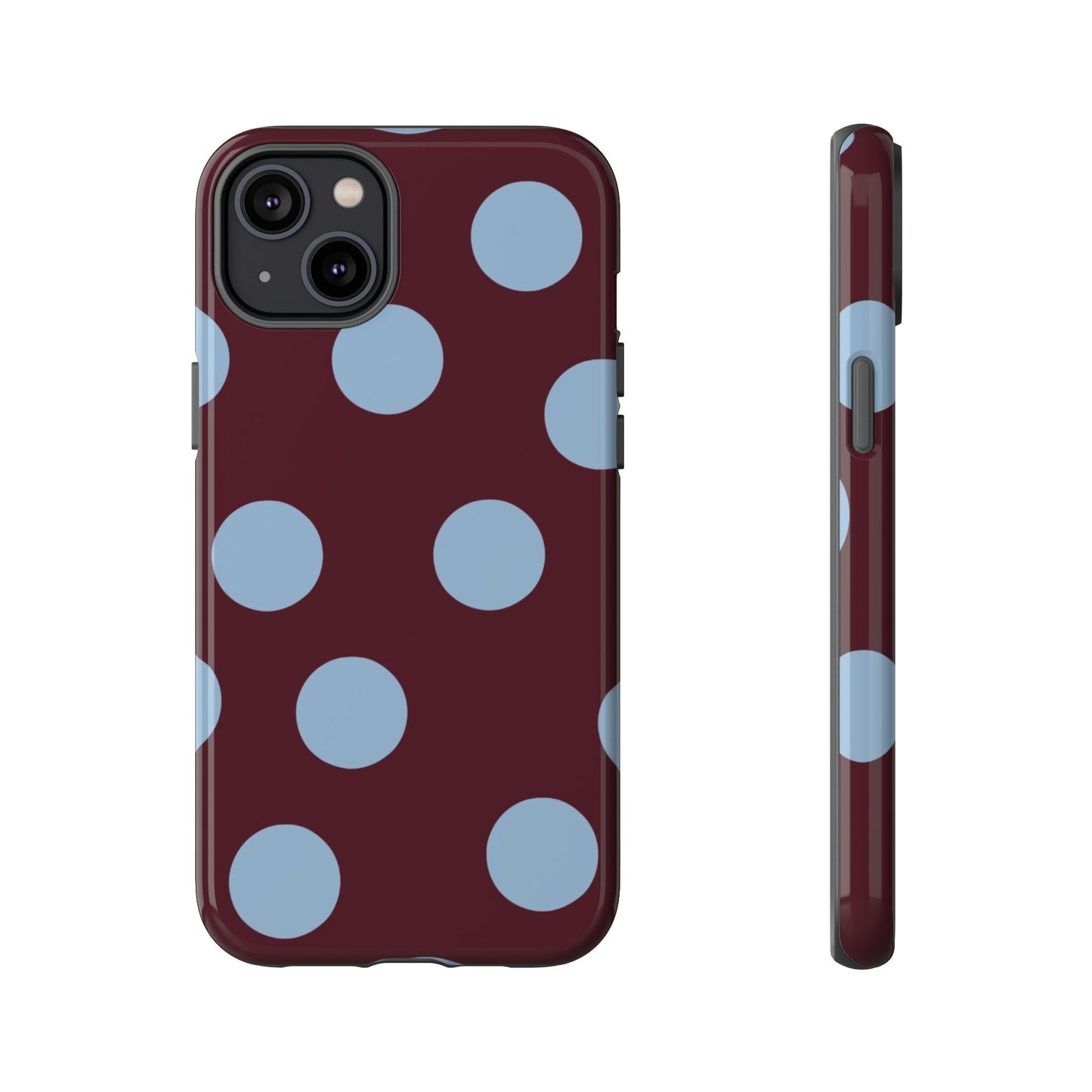 Blue & Burgundy Polka Dot Tough Phone Case