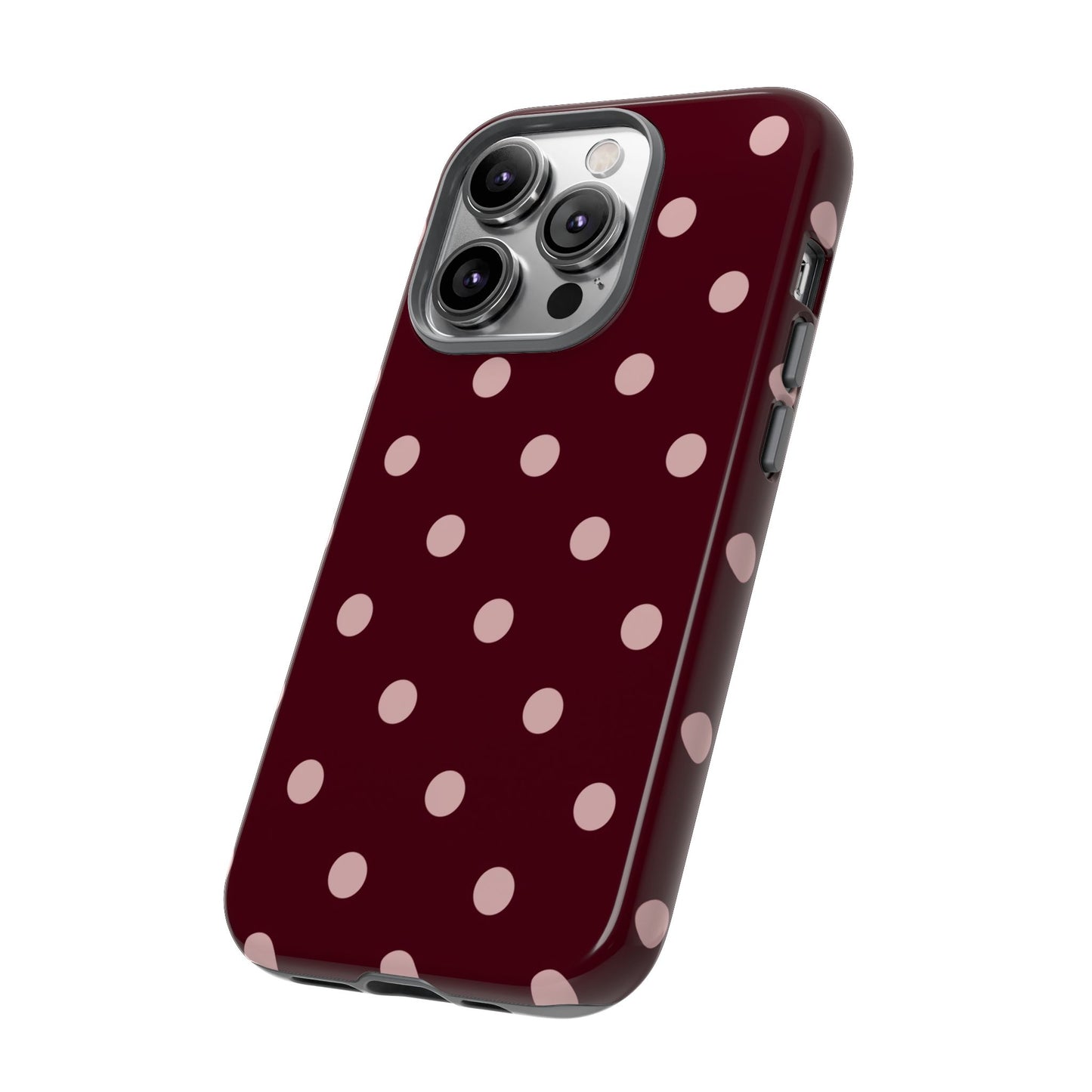 Burgundy & Blush Polka Dot Tough Phone Case