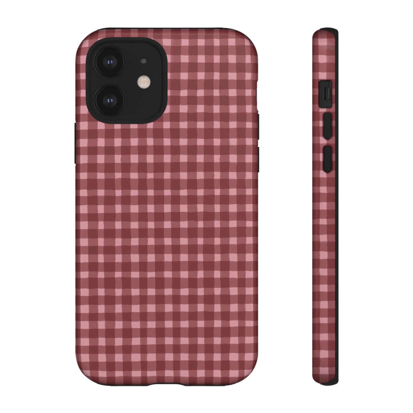 Gingham Burgundy Tough Phone Case
