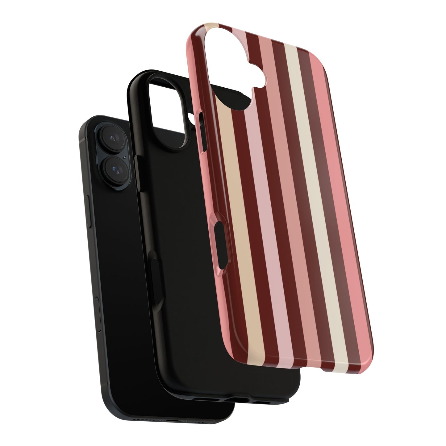 Burgundy Striped Tough Phone Case