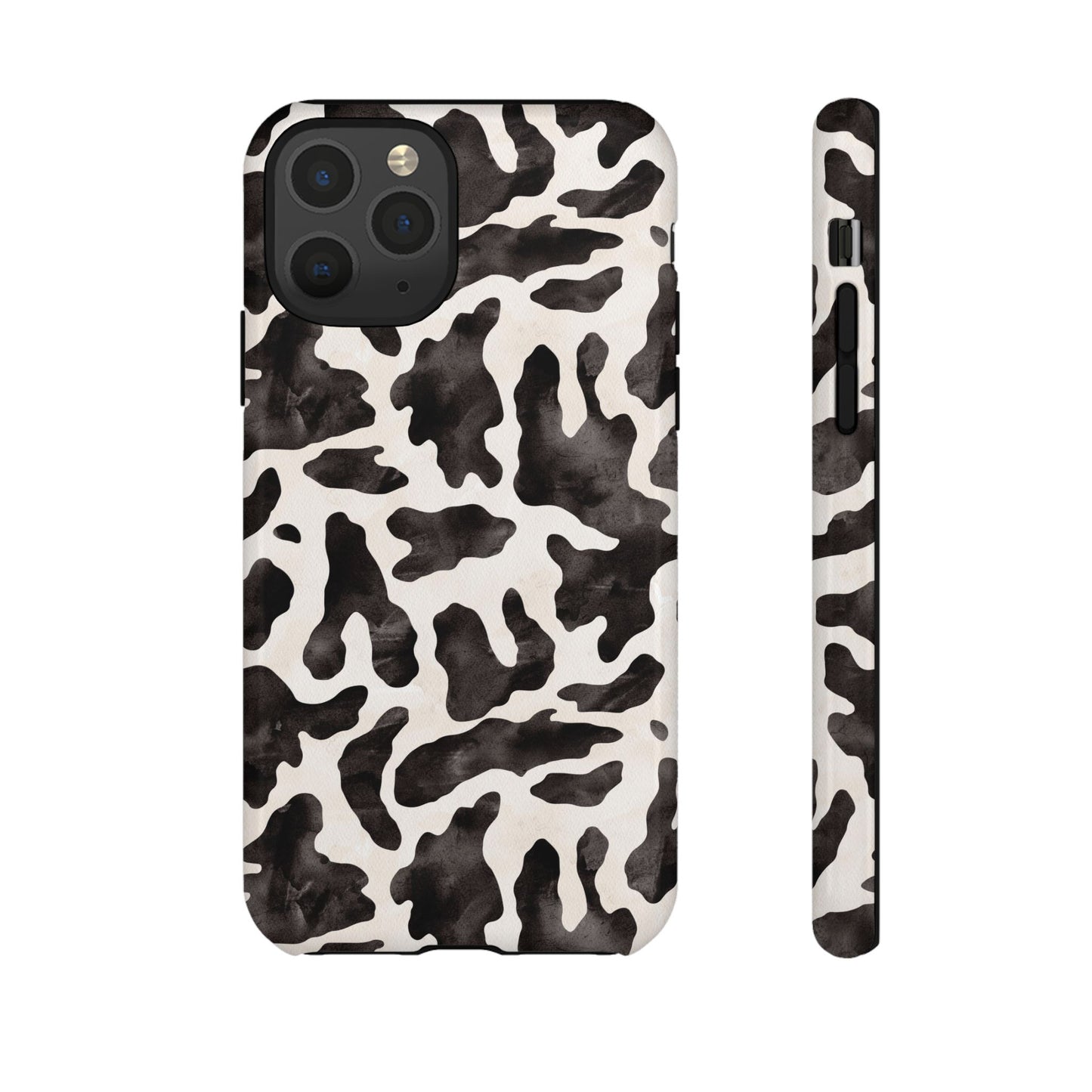 Black & White Cow Print Phone Case — Stylish Protective Tough Case