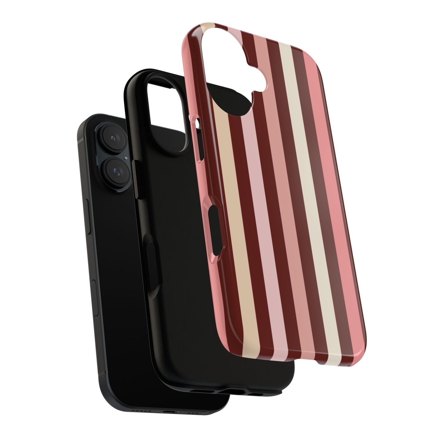 Burgundy Striped Tough Phone Case