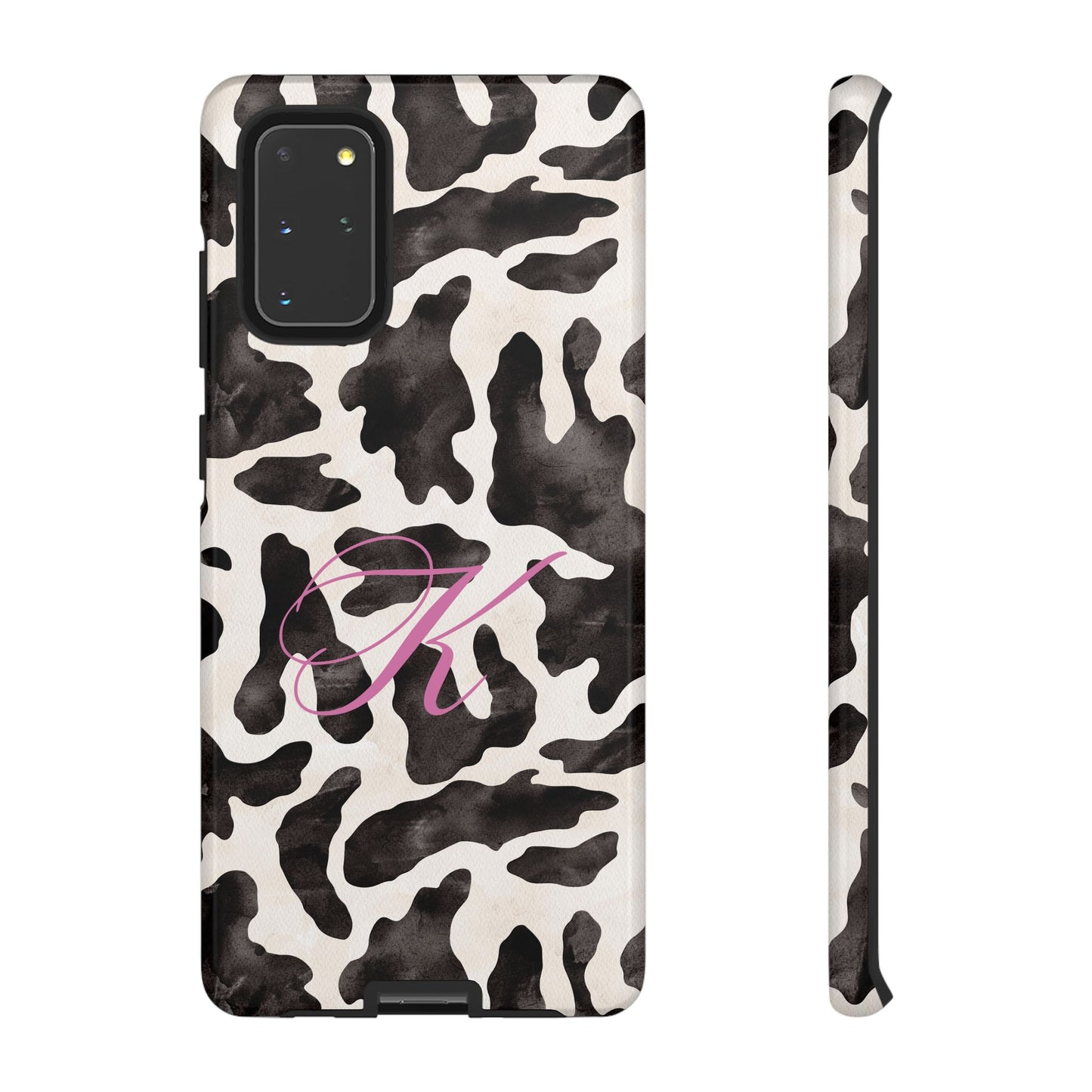 Personalized Monogram Cow Print Tough Phone Case
