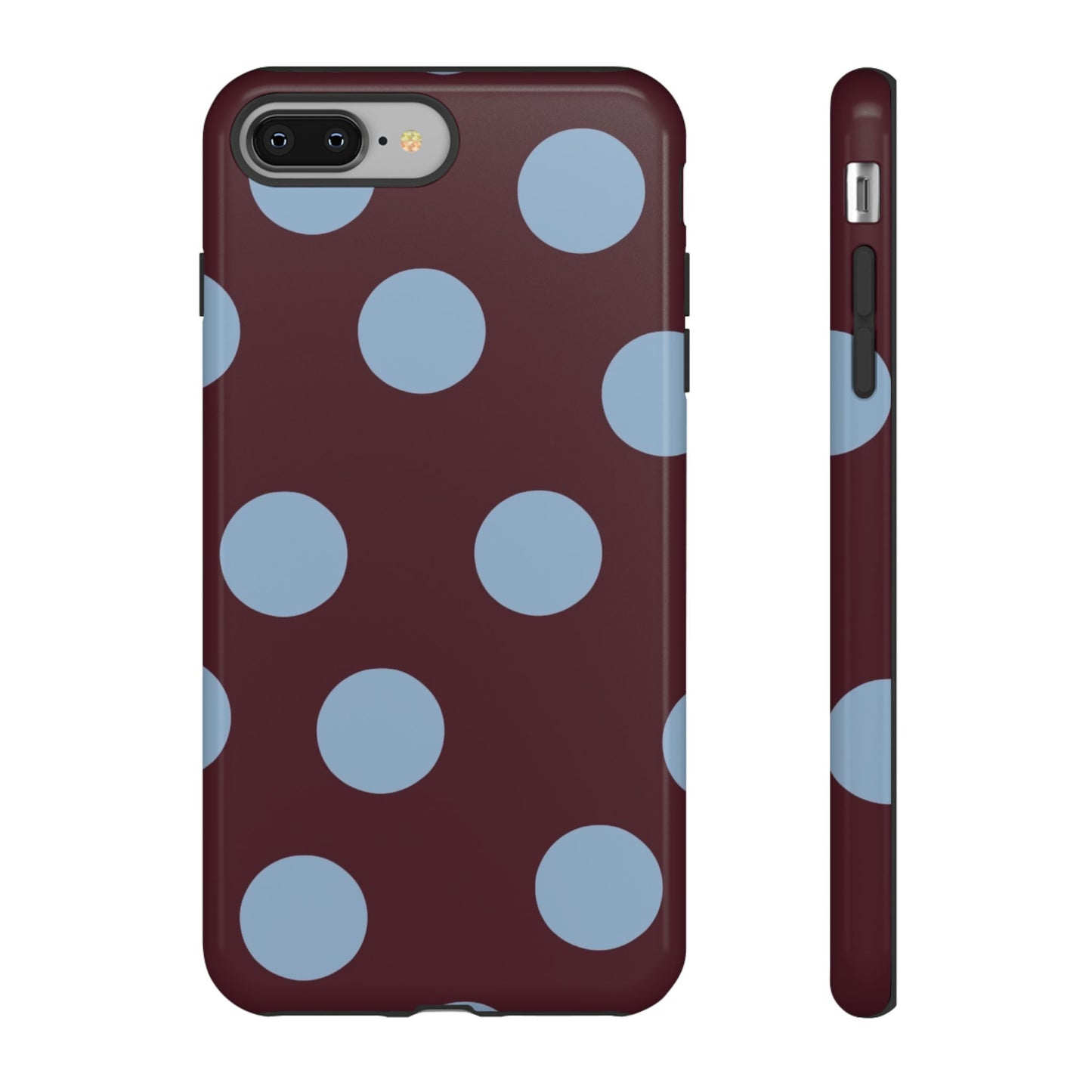 Blue & Burgundy Polka Dot Tough Phone Case