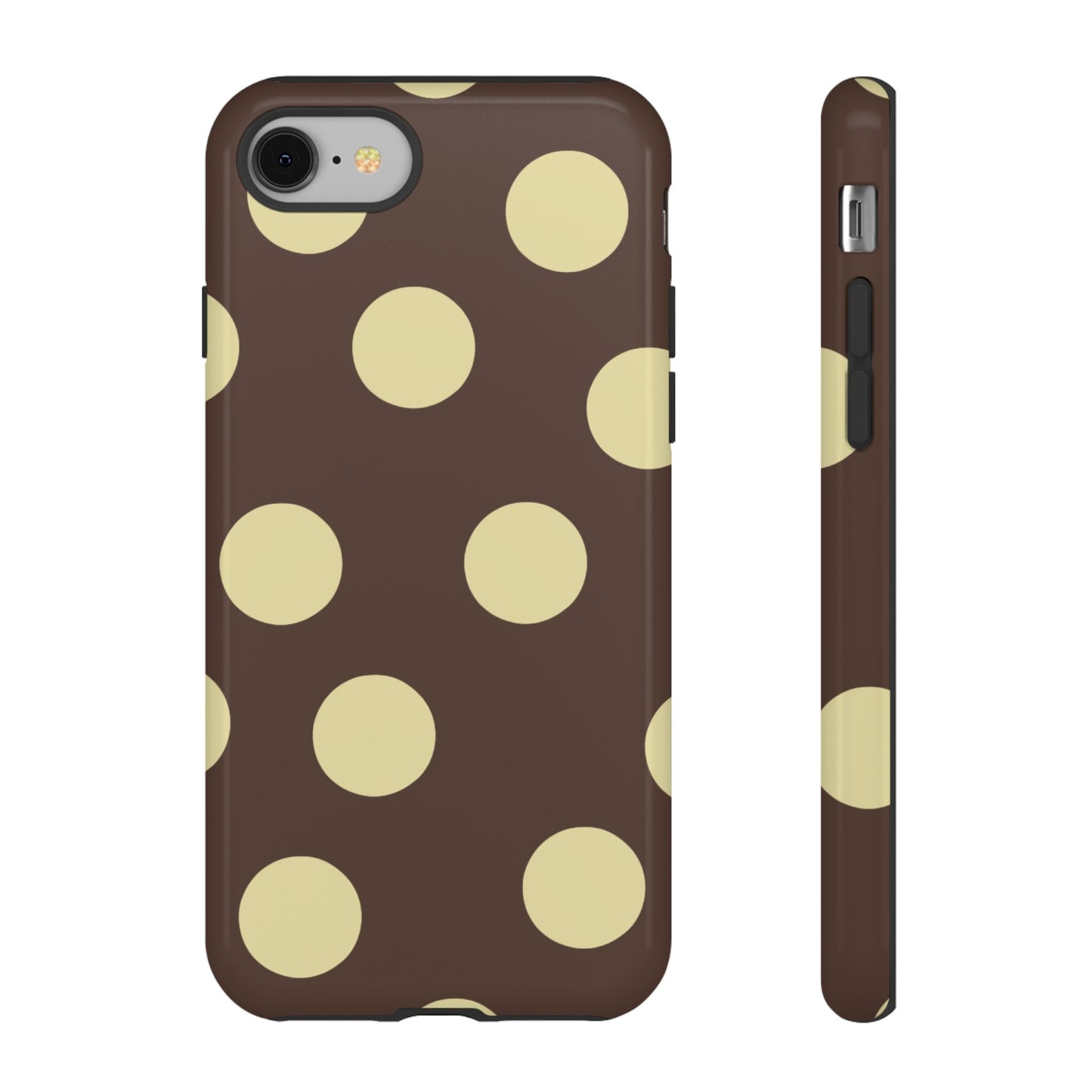 Brown & Butter Yellow Polka Dot Tough Phone Case