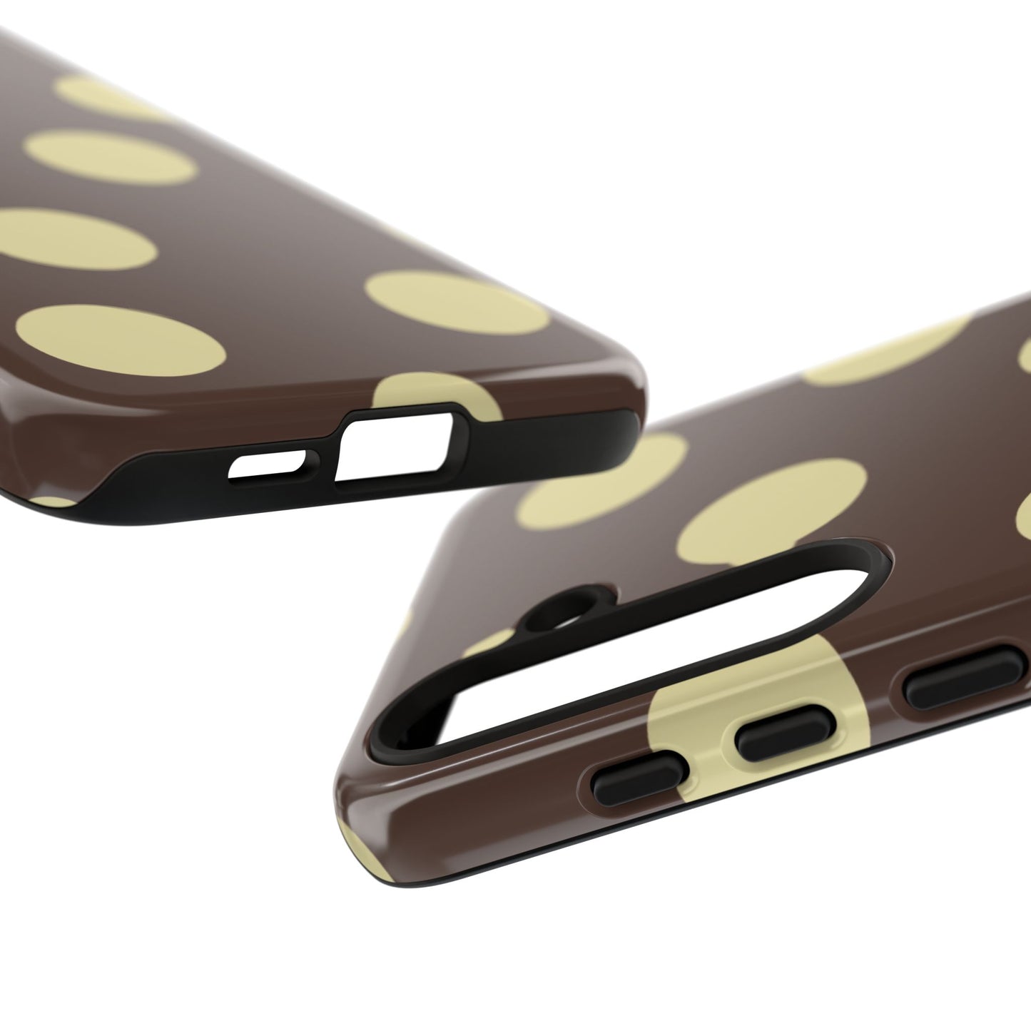 Brown & Butter Yellow Polka Dot Tough Phone Case