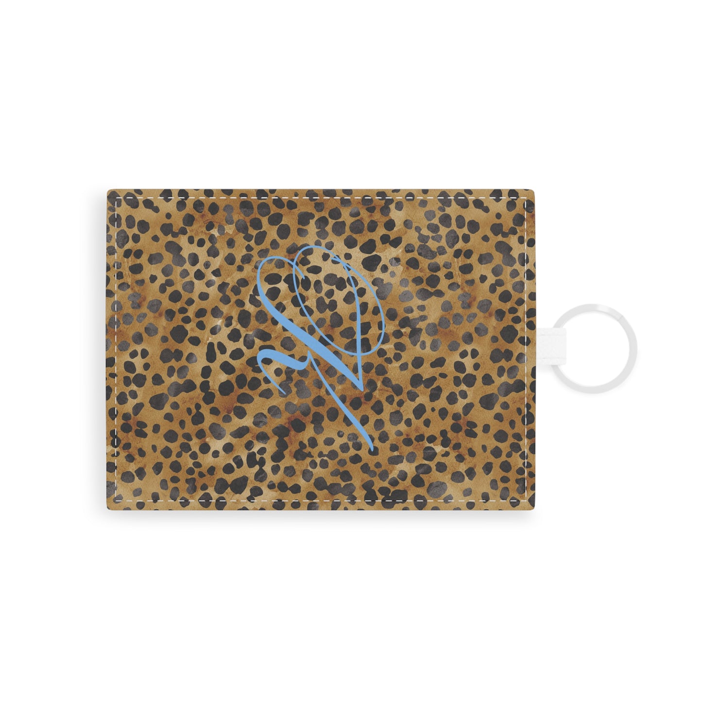 Personalized Leopard Leather Card Holder