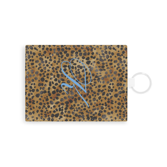 Personalized Leopard Leather Card Holder