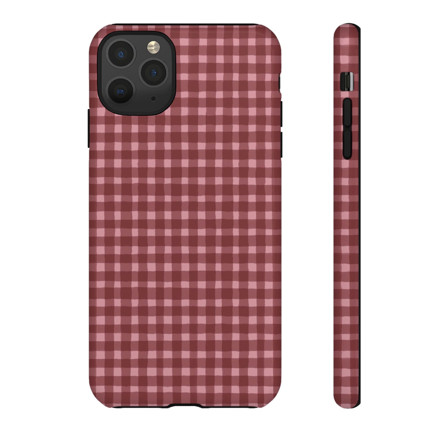 Gingham Burgundy Tough Phone Case