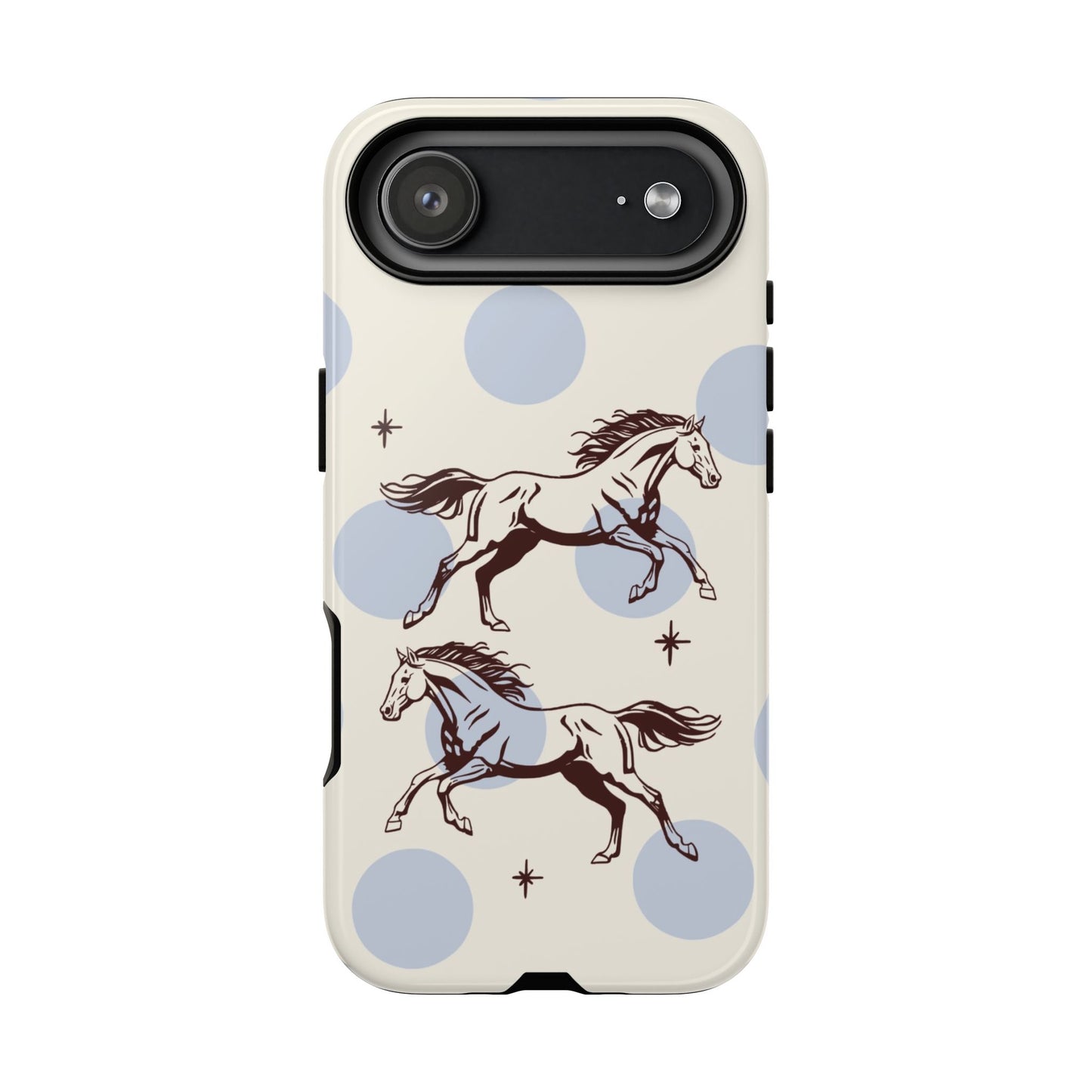Horse Polka Dot Phone Case — Vintage Running Horses iPhone Cover
