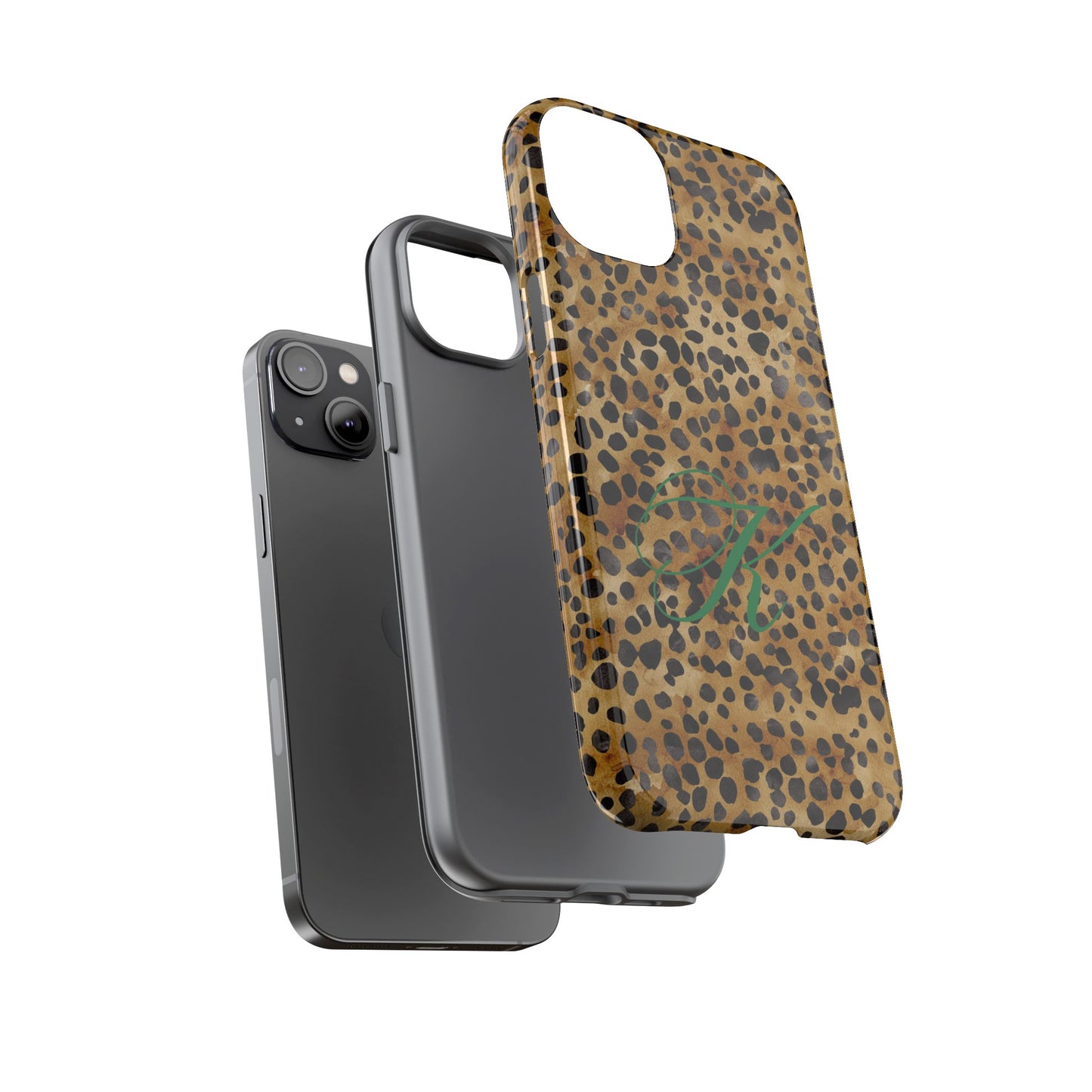 Personalized Initial Leopard Monogram Tough Case