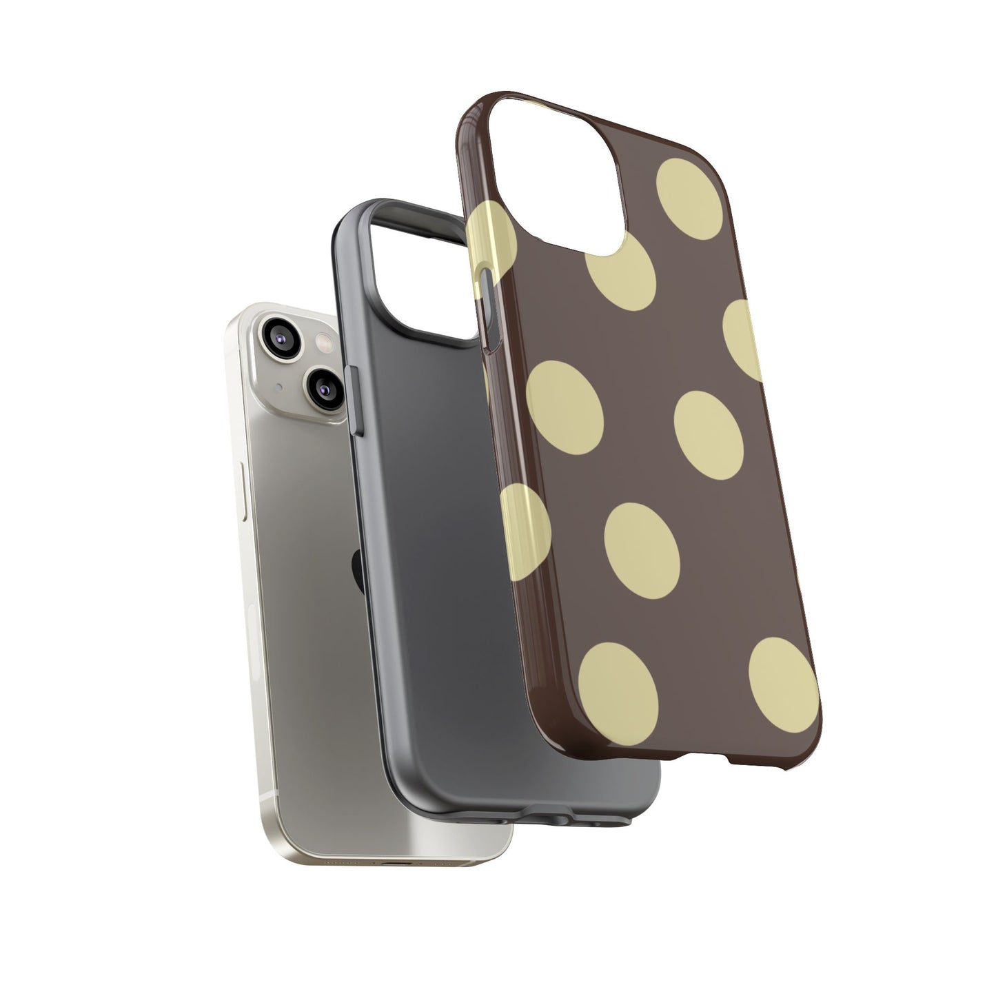 Brown & Butter Yellow Polka Dot Tough Phone Case