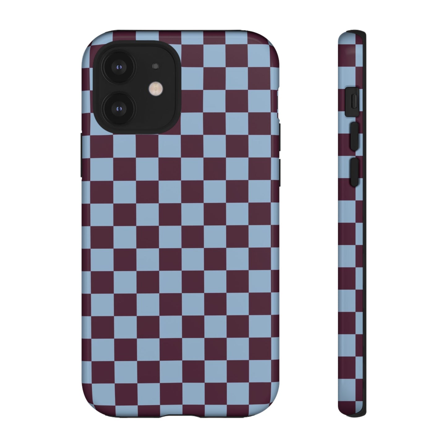 Blue & Burgundy Checkered Phone Case