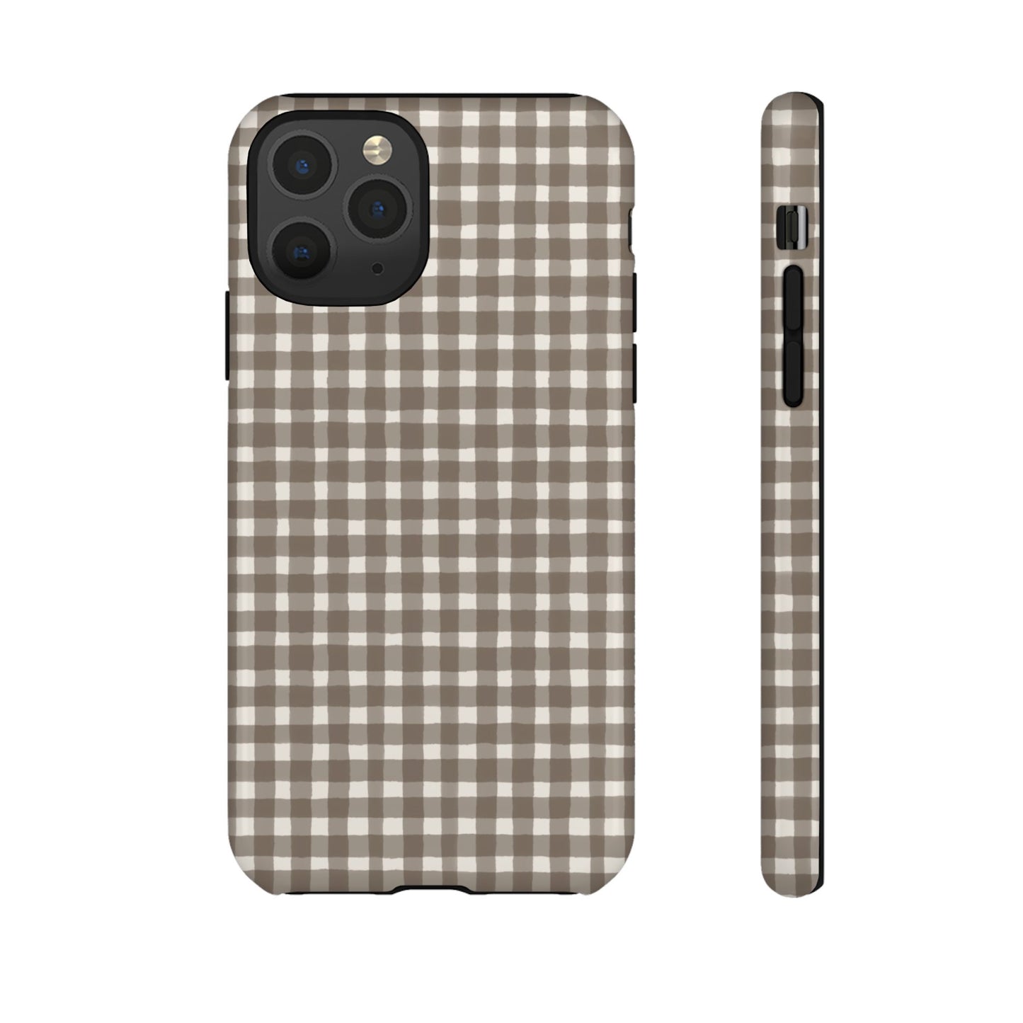 Brown Gingham Tough Phone Case