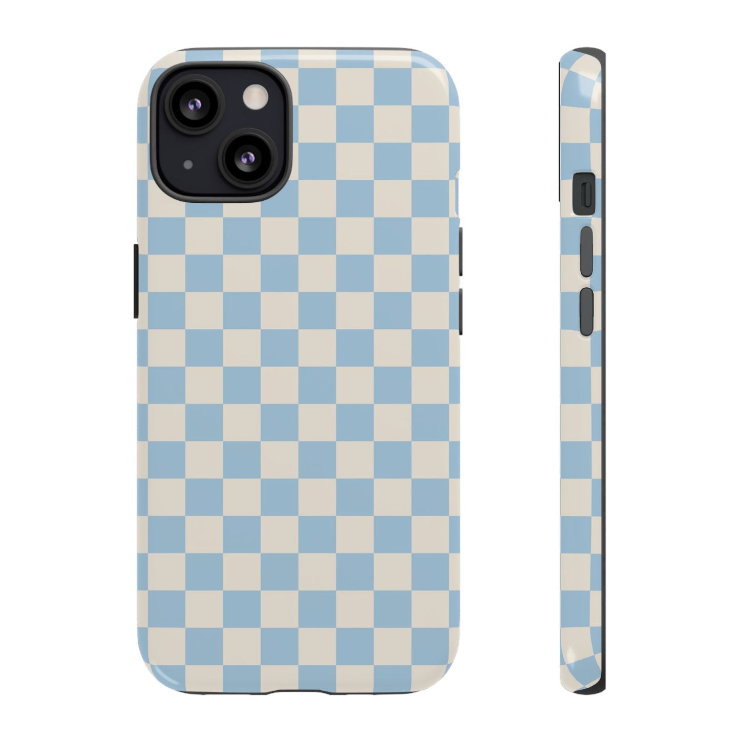 Blue & Beige Checkered Phone Case