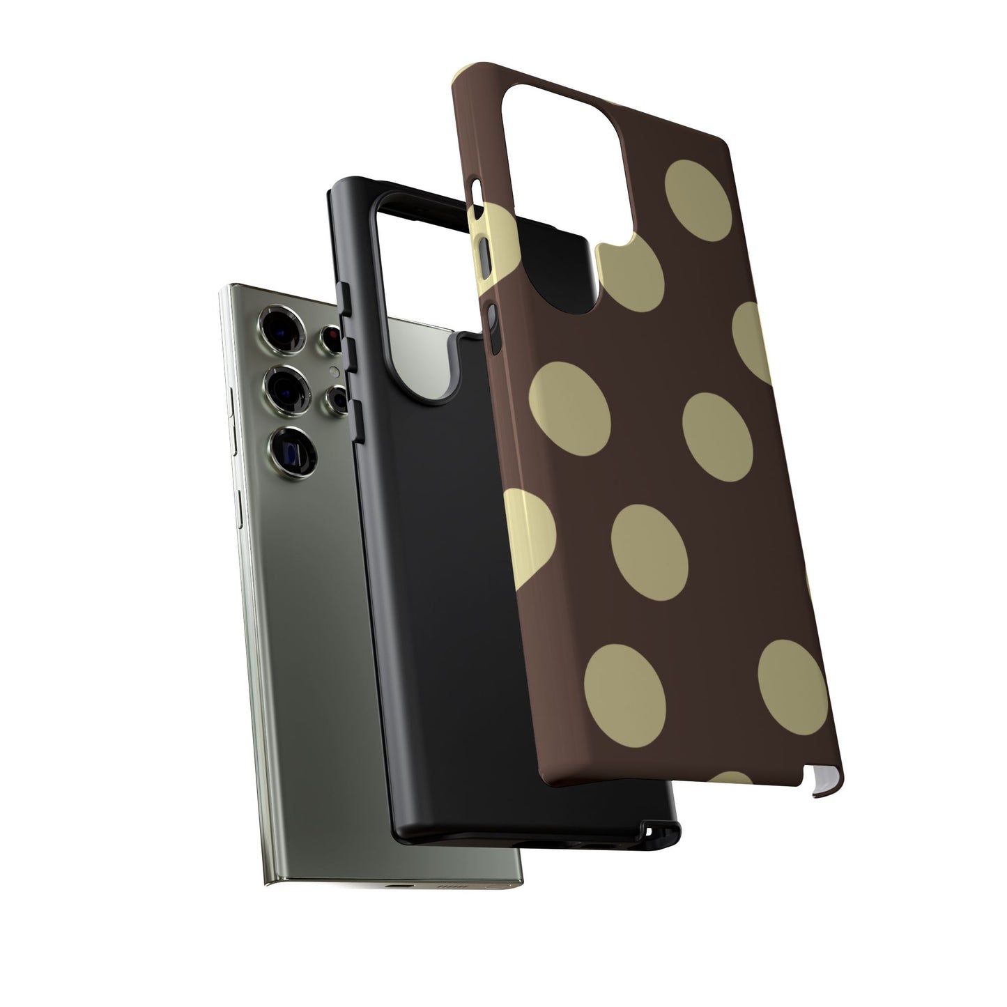Brown & Butter Yellow Polka Dot Tough Phone Case