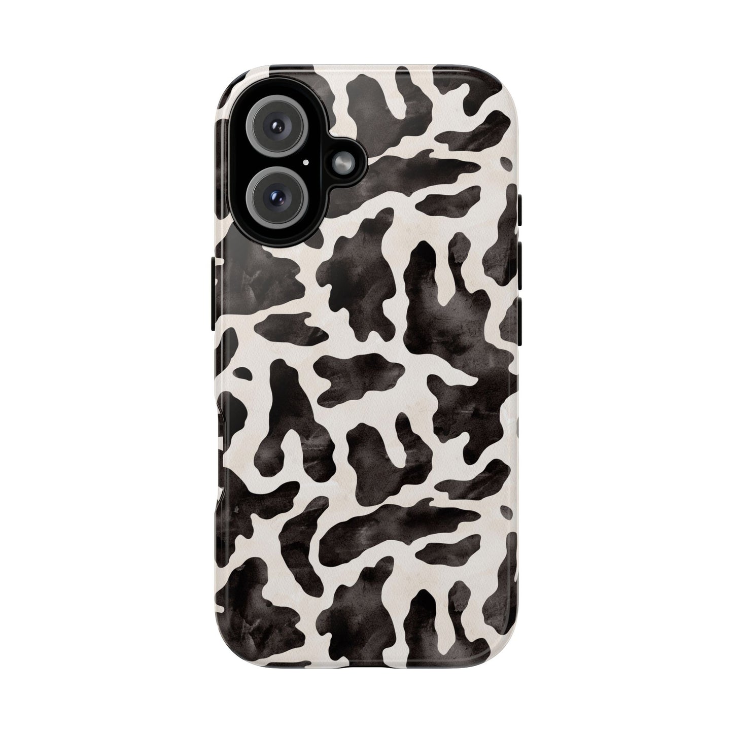 Black & White Cow Print Phone Case — Stylish Protective Tough Case