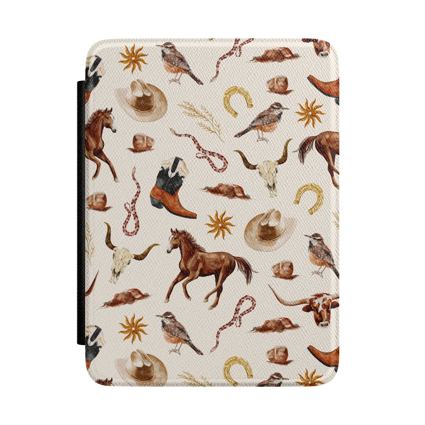 Western Pattern Kindle Case — Cowboy Boots, Horses & Hats Protective Cover