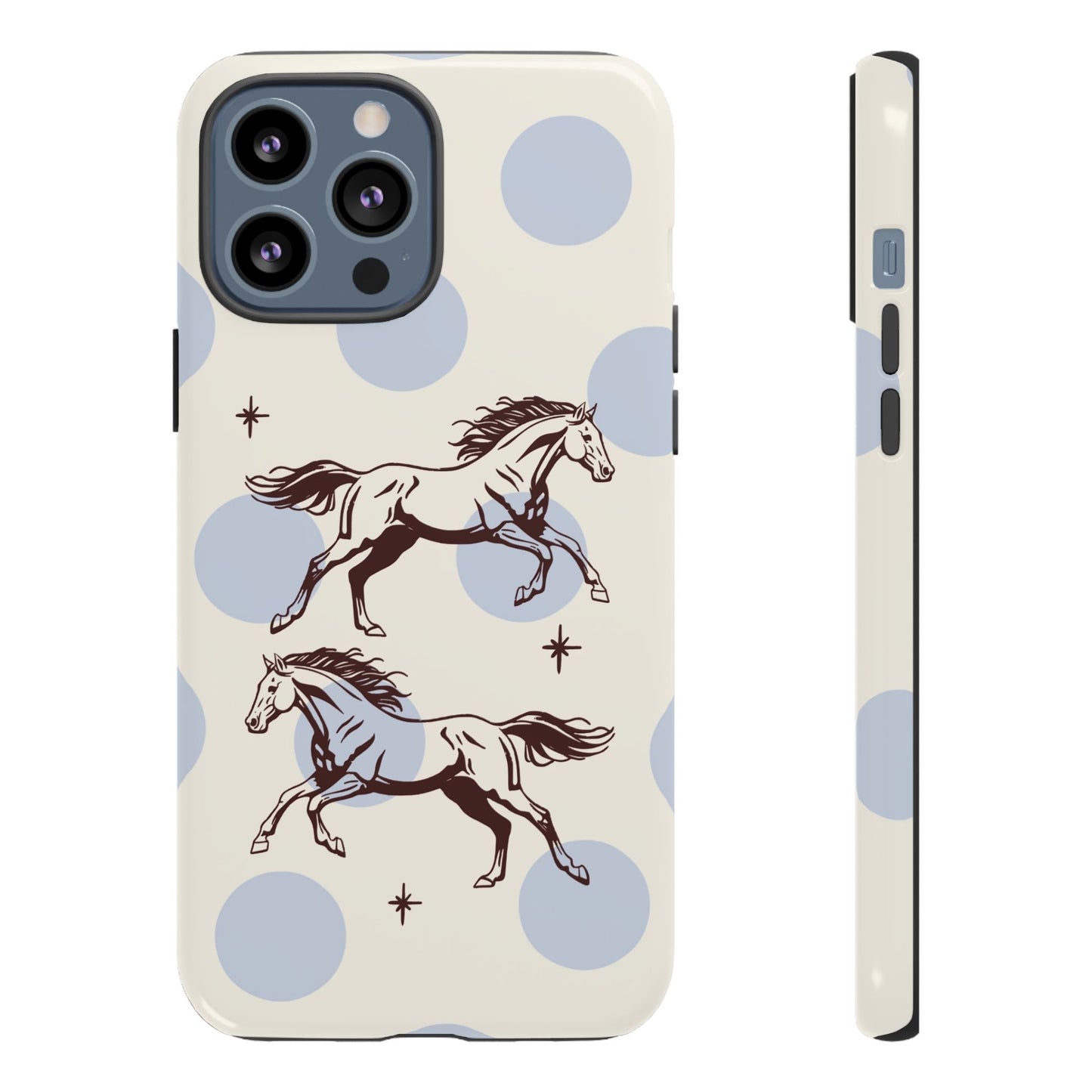Horse Polka Dot Phone Case — Vintage Running Horses iPhone Cover