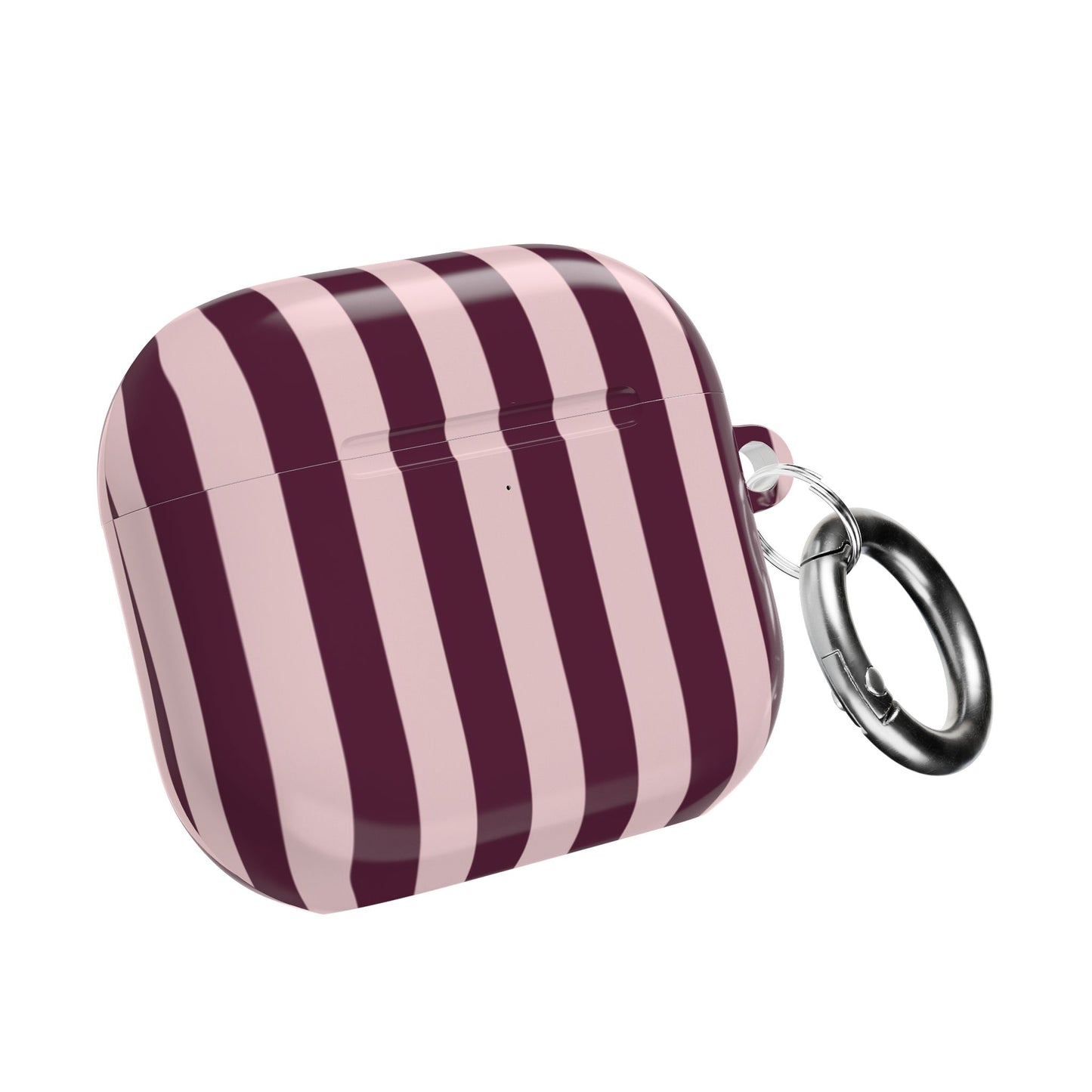 Striped Pink Burgundy AirPod Case – Pink & Maroon Vertical Stripe Protective Case