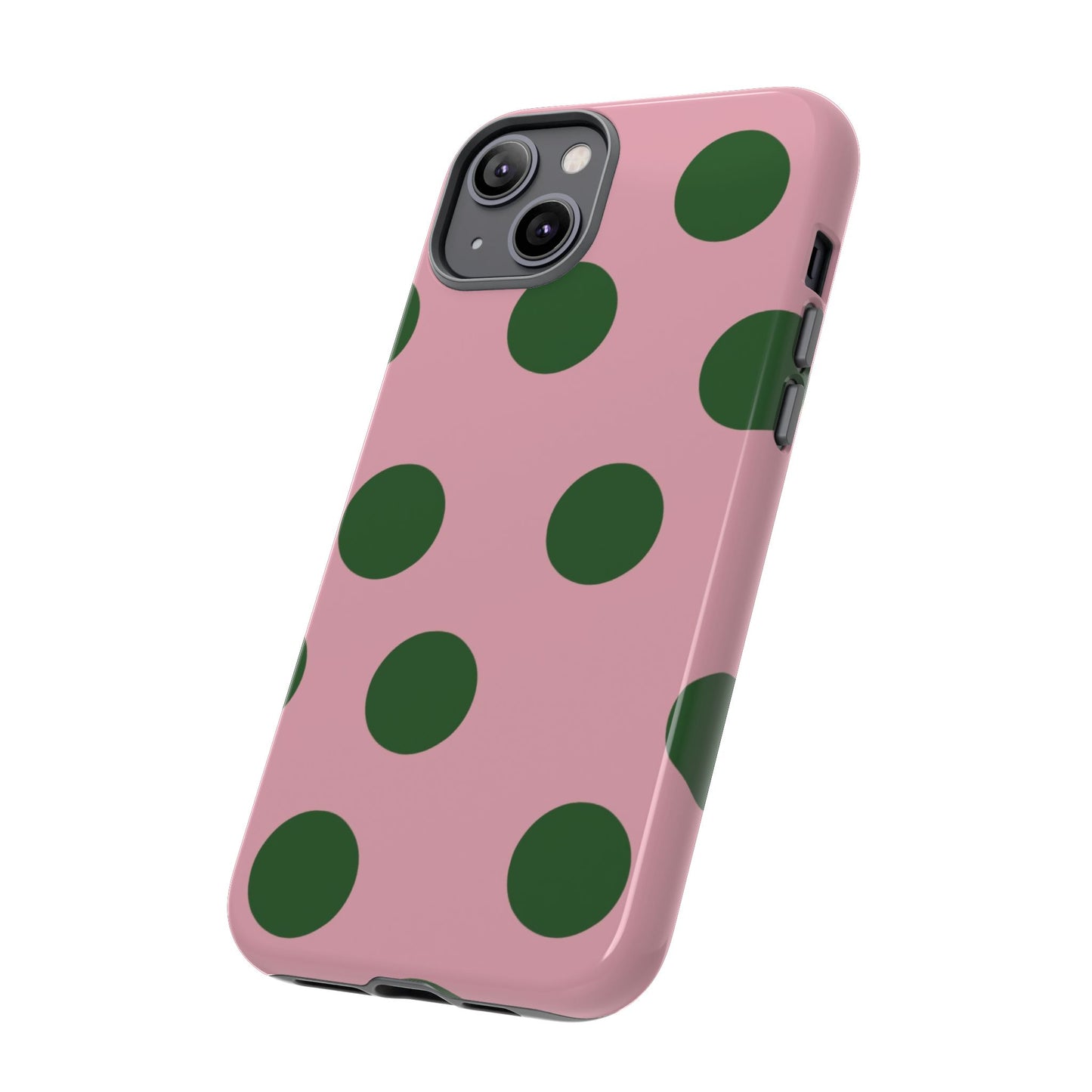 Pink & Green Polka Dot Tough Phone Case