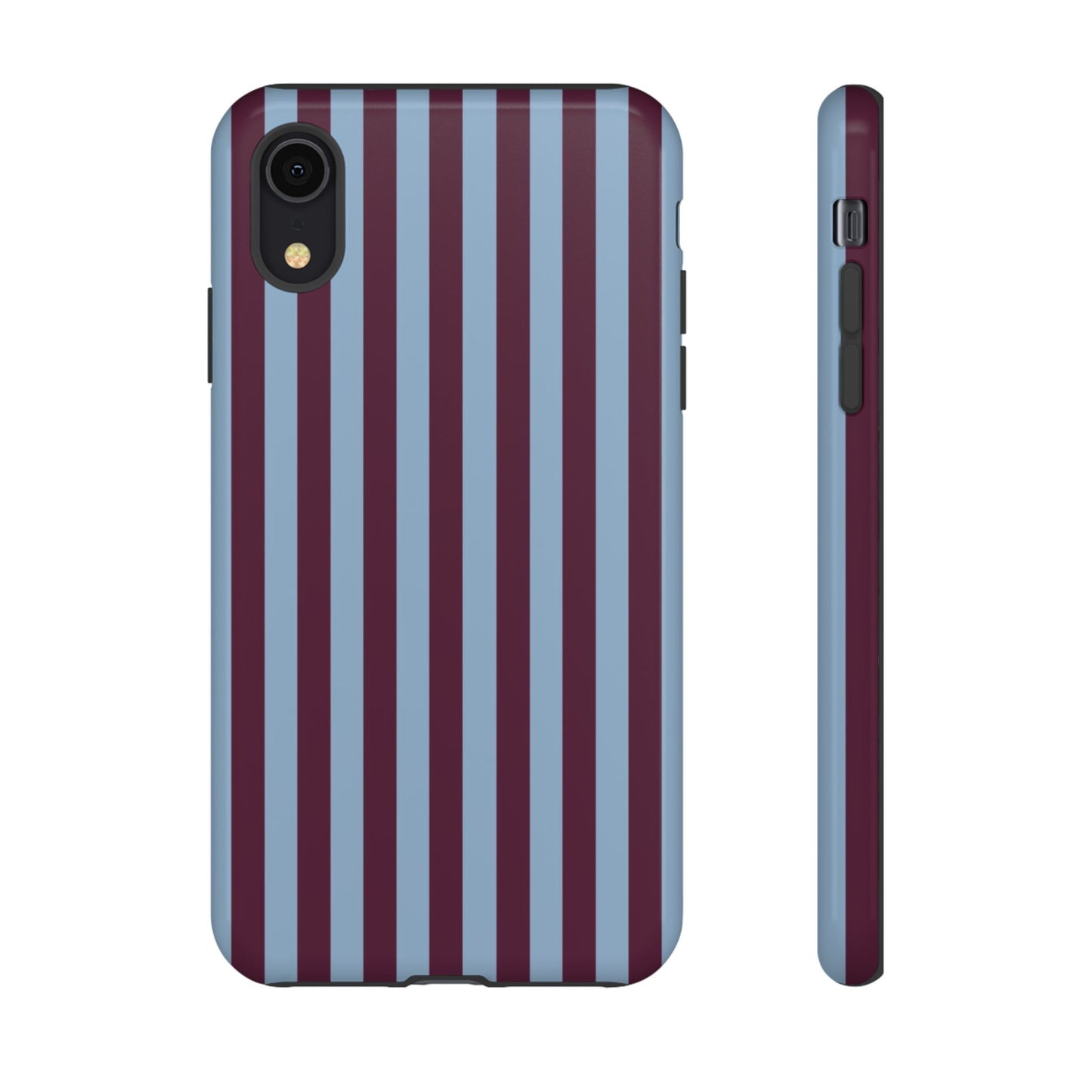 Blue & Burgundy Striped Tough Phone Case